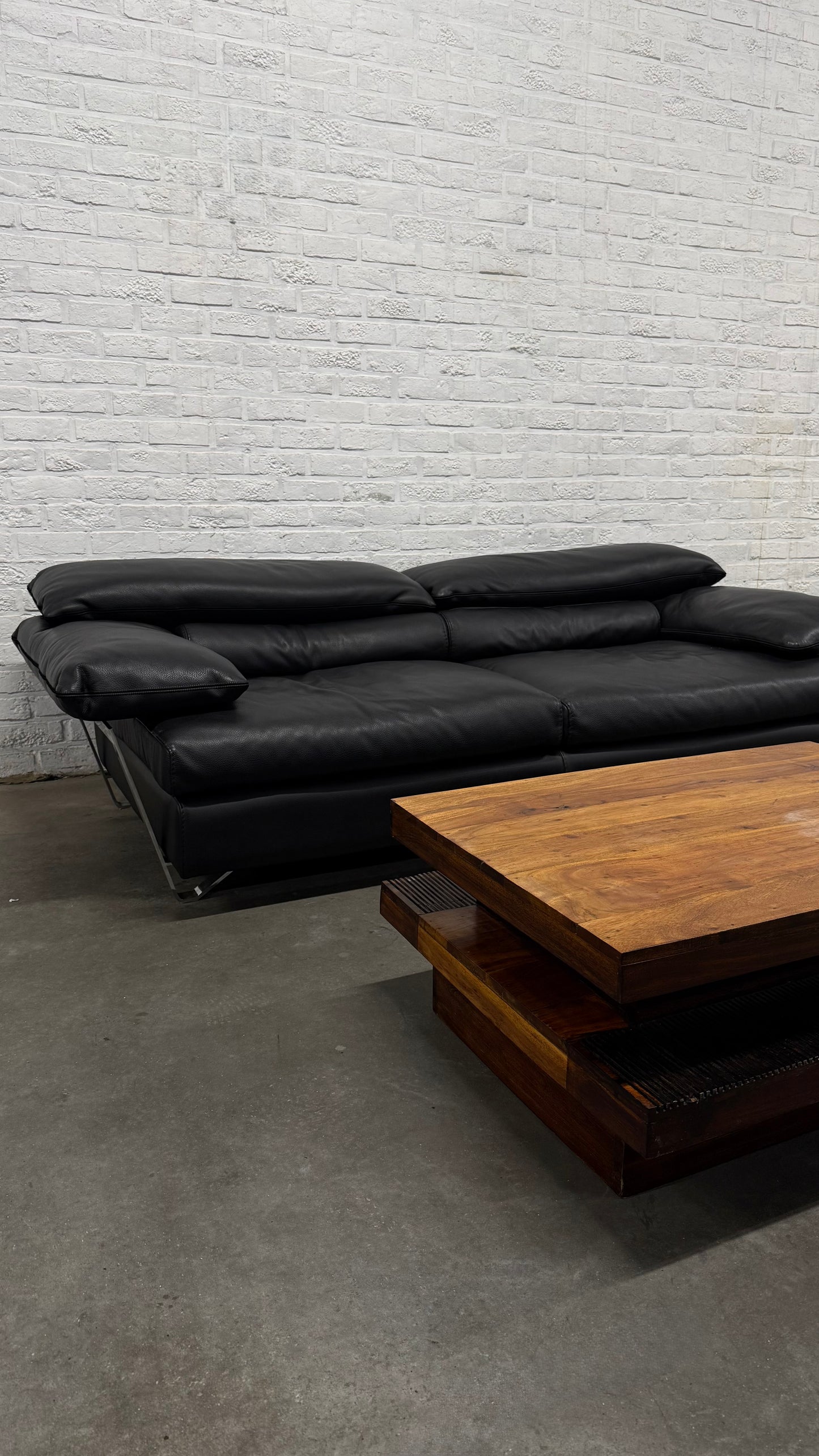 Brutalist Solid Wood Coffee Table Sculptural Architectural Design