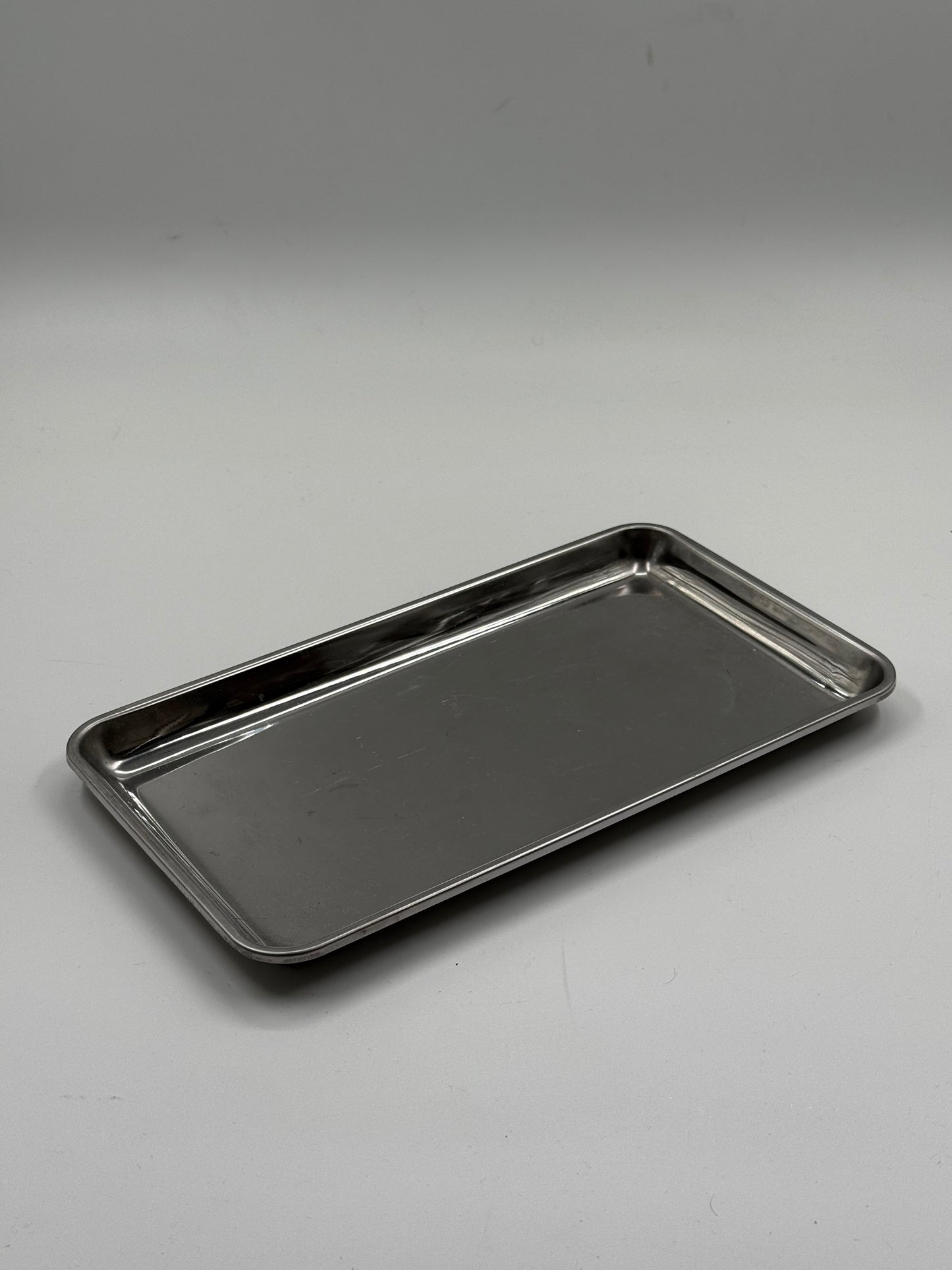 Aluminum Serving Tray with Teak Handles Mid-Century Modern