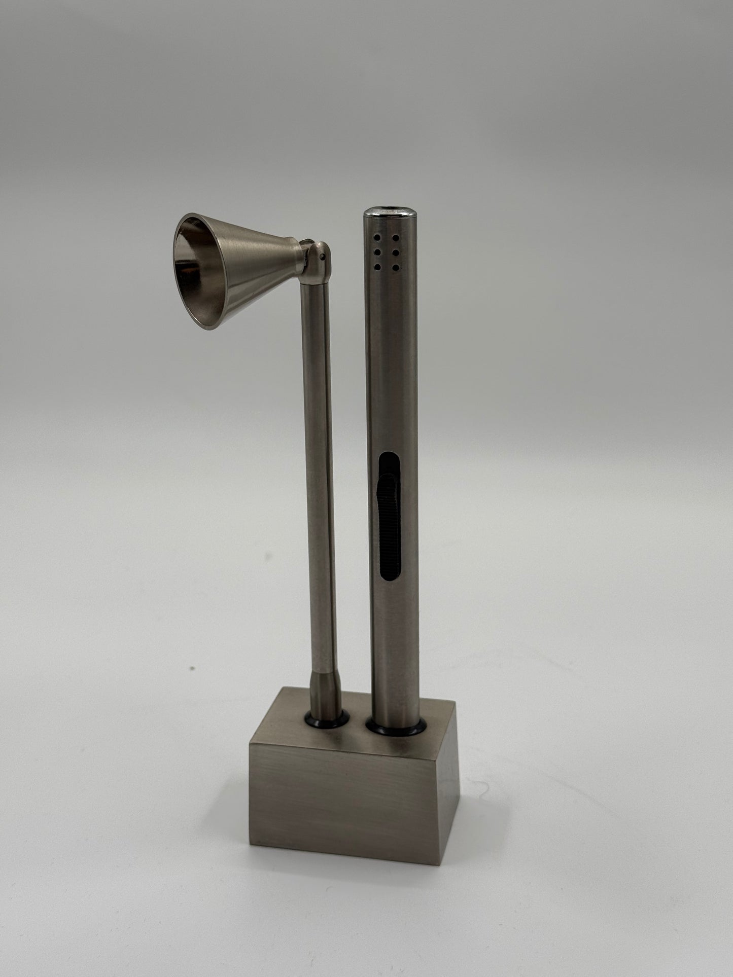 Brushed Steel Candle Tool Set Lighter & Snuffer Duo
