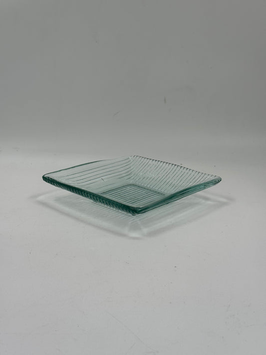 Ribbed Glass Square Tray