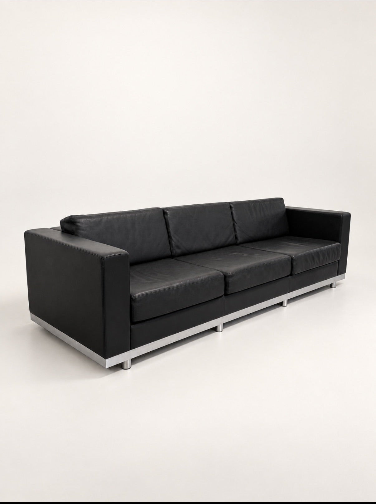 Bulo Black Leather 4-Seater Sofa