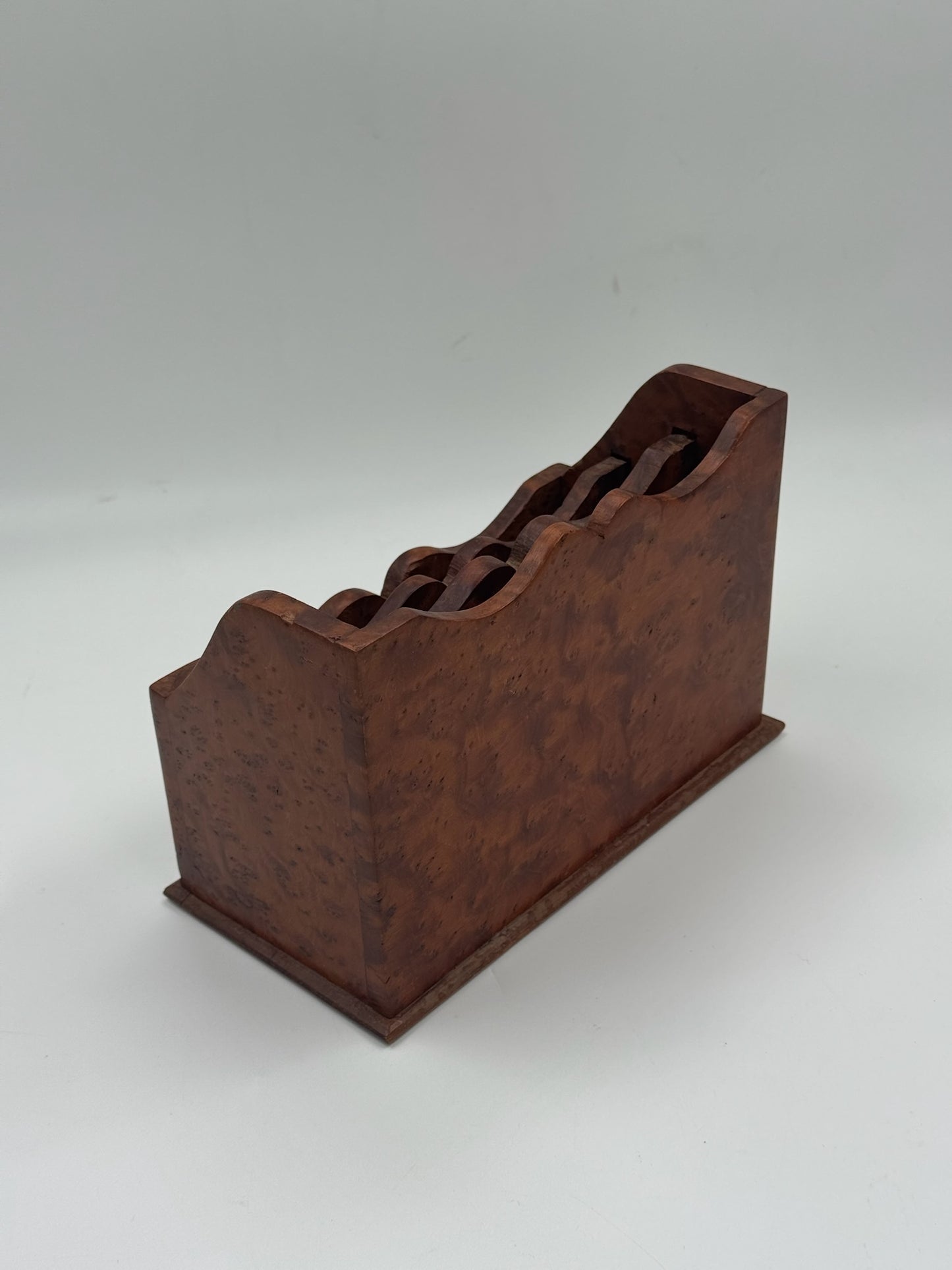 Vintage Burl Wood Letter & Document Holder