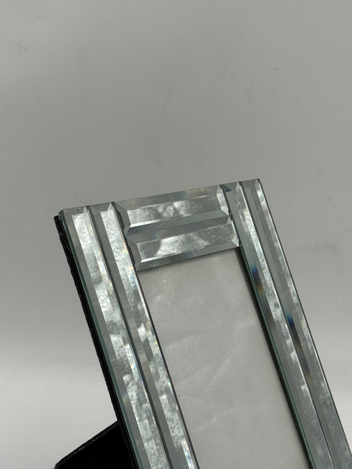 Vintage Faceted Mirror-Glass Picture Frame