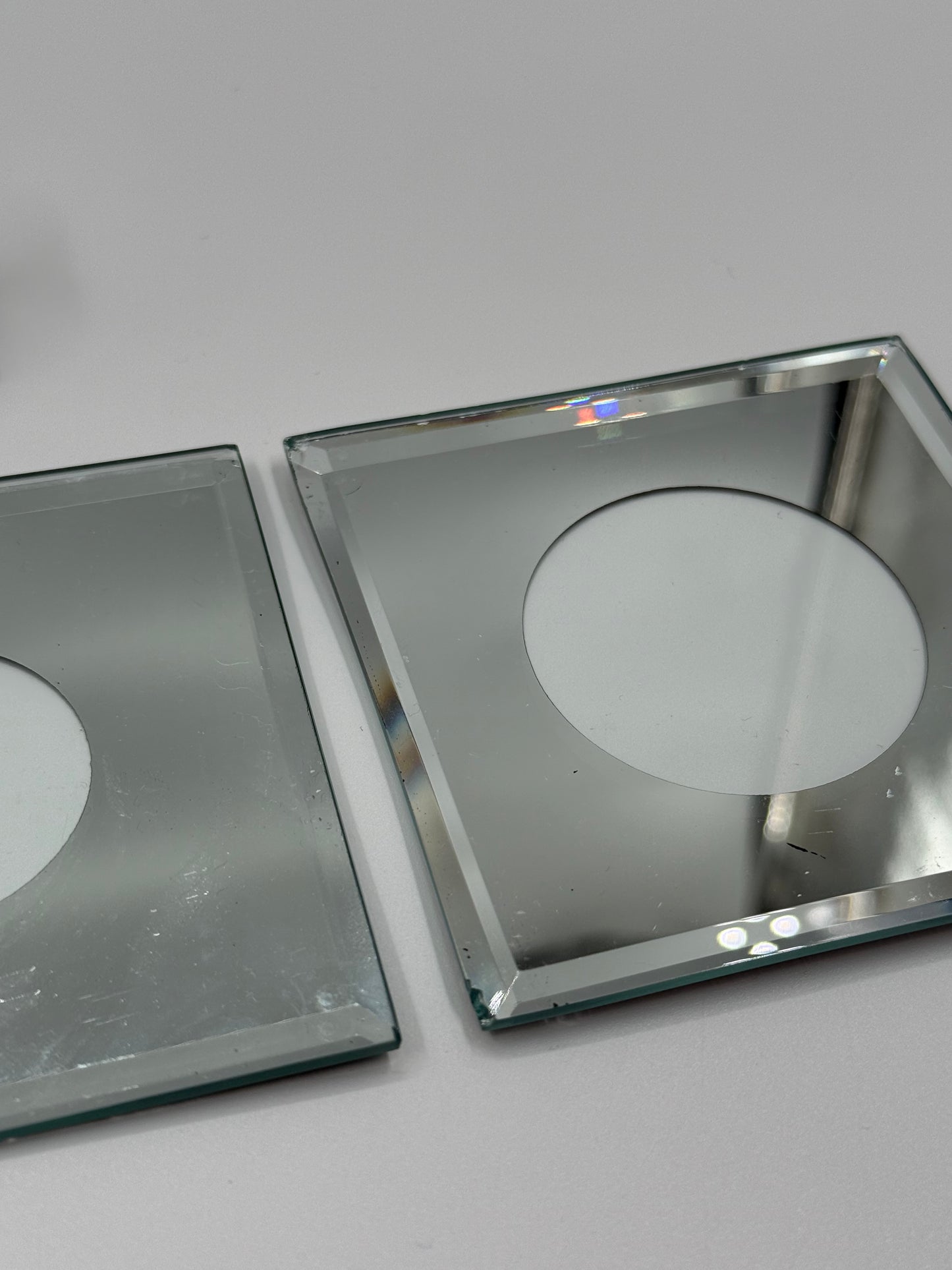 Layered Glass & Chrome Coasters Brutalist Precision (Set of Four)