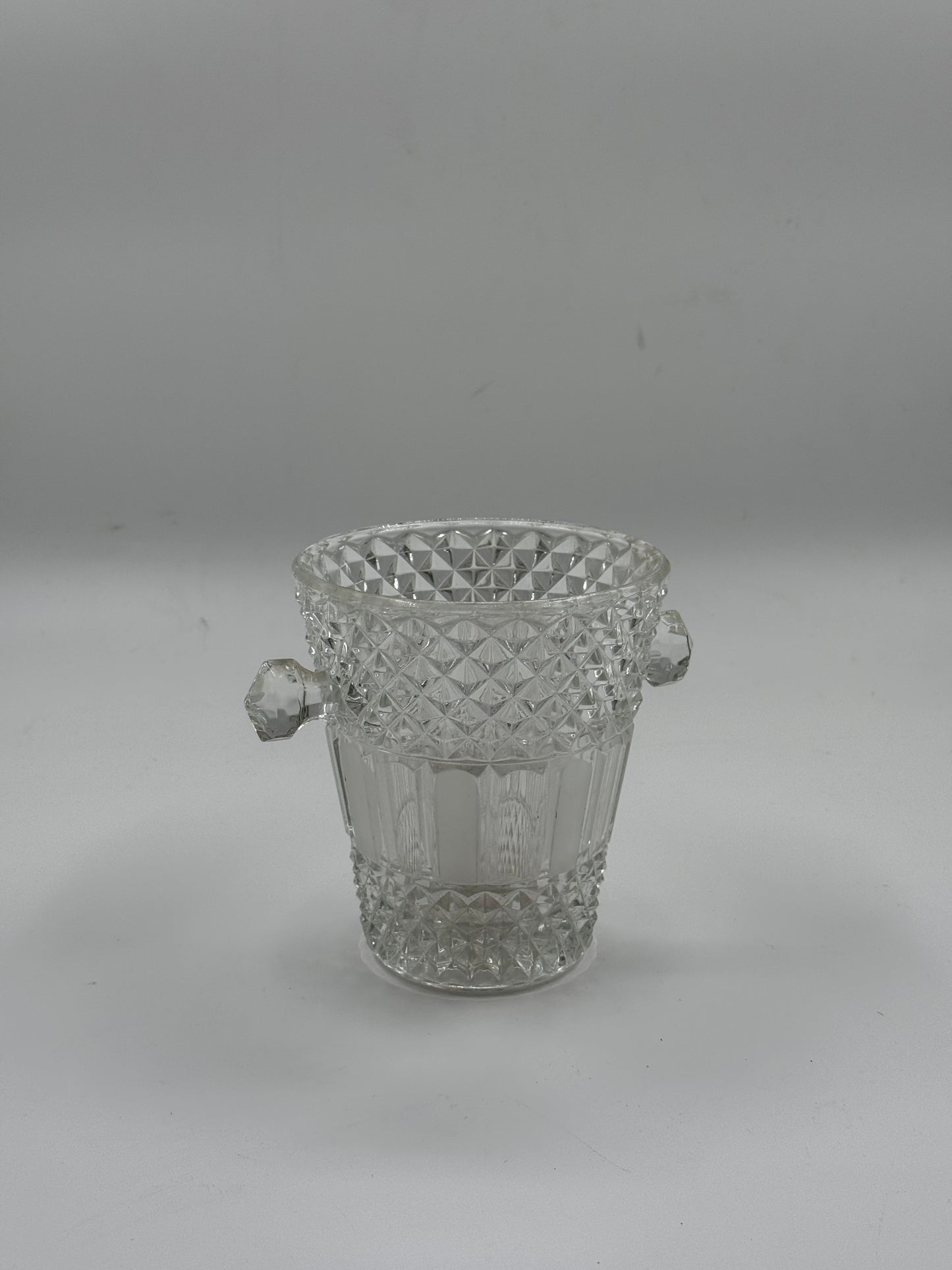 Vintage Crystal Ice Bucket — Diamond Cut