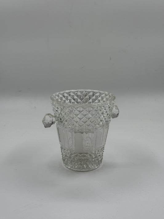 Vintage Crystal Ice Bucket — Diamond Cut