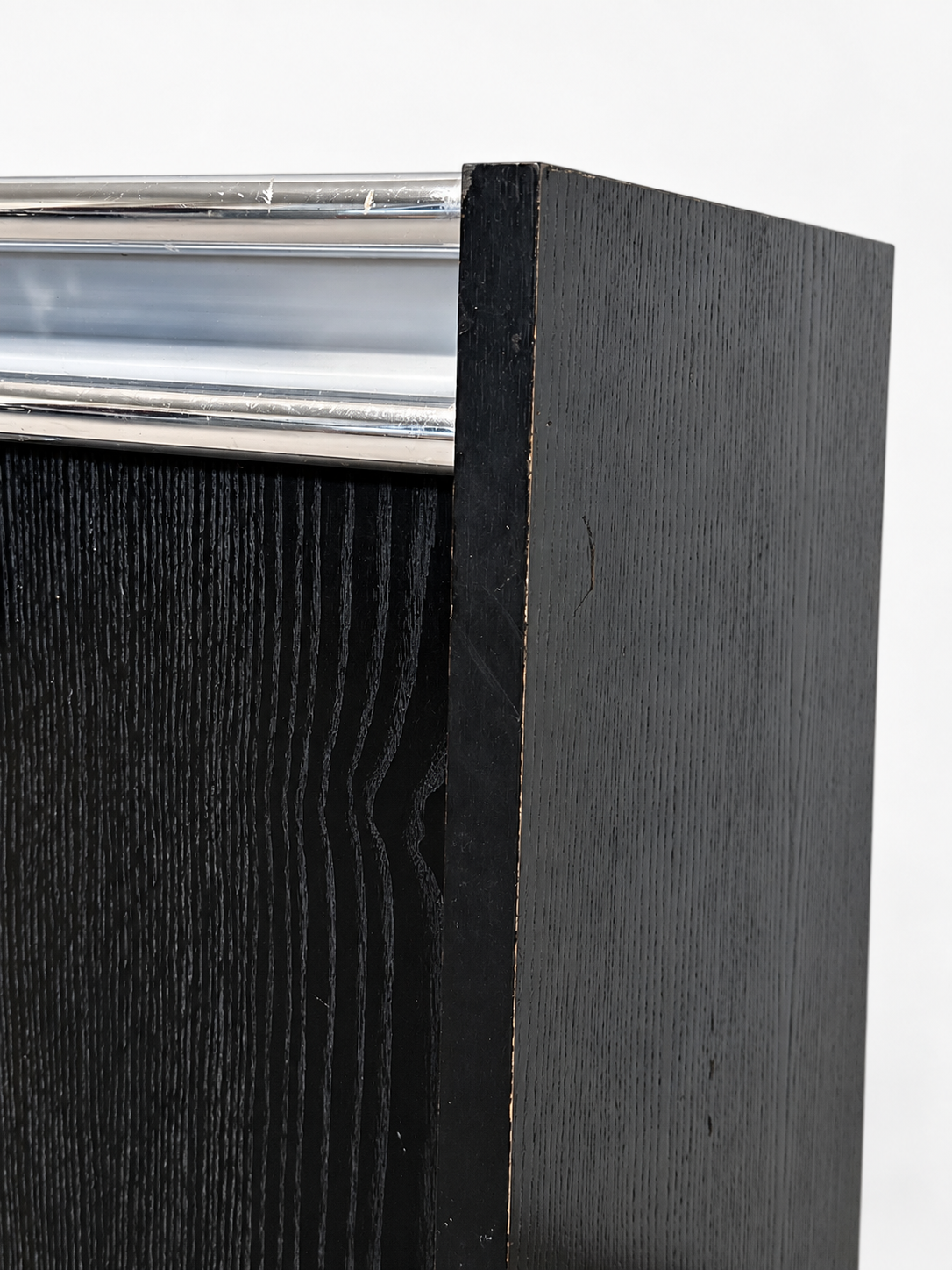 Black Lacquer & Chrome Sideboard