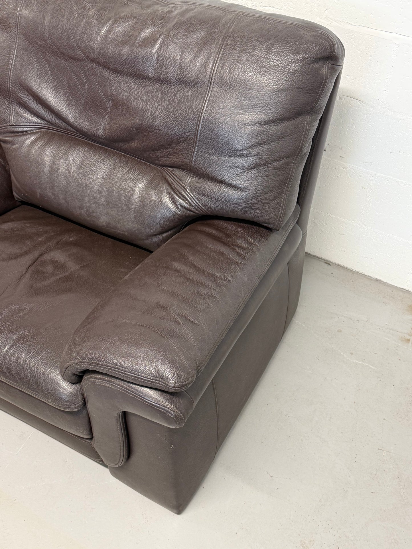 Vintage Brown Leather Club Armchair