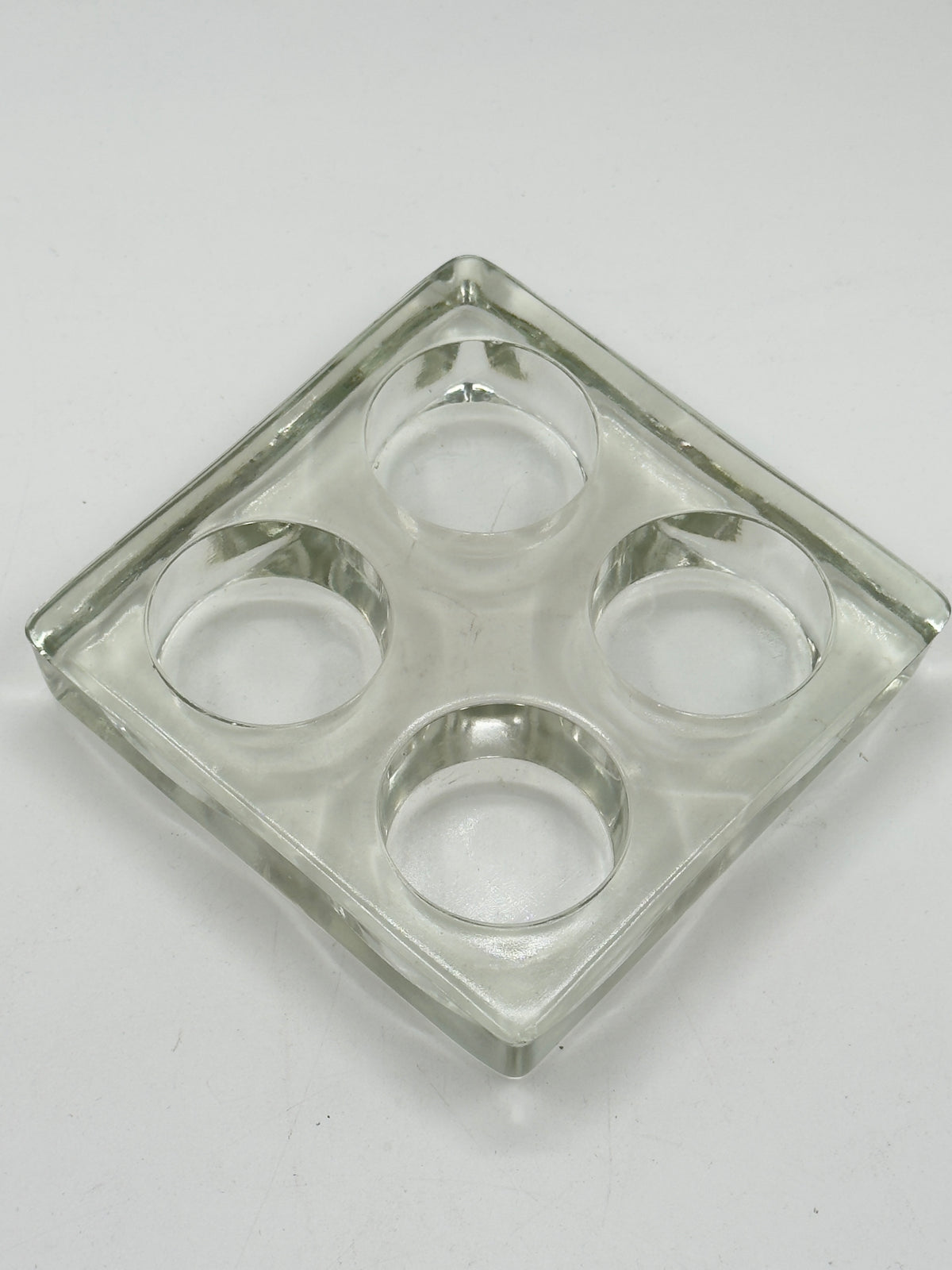 Vintage Solid Glass Four-Light Tealight Holder
