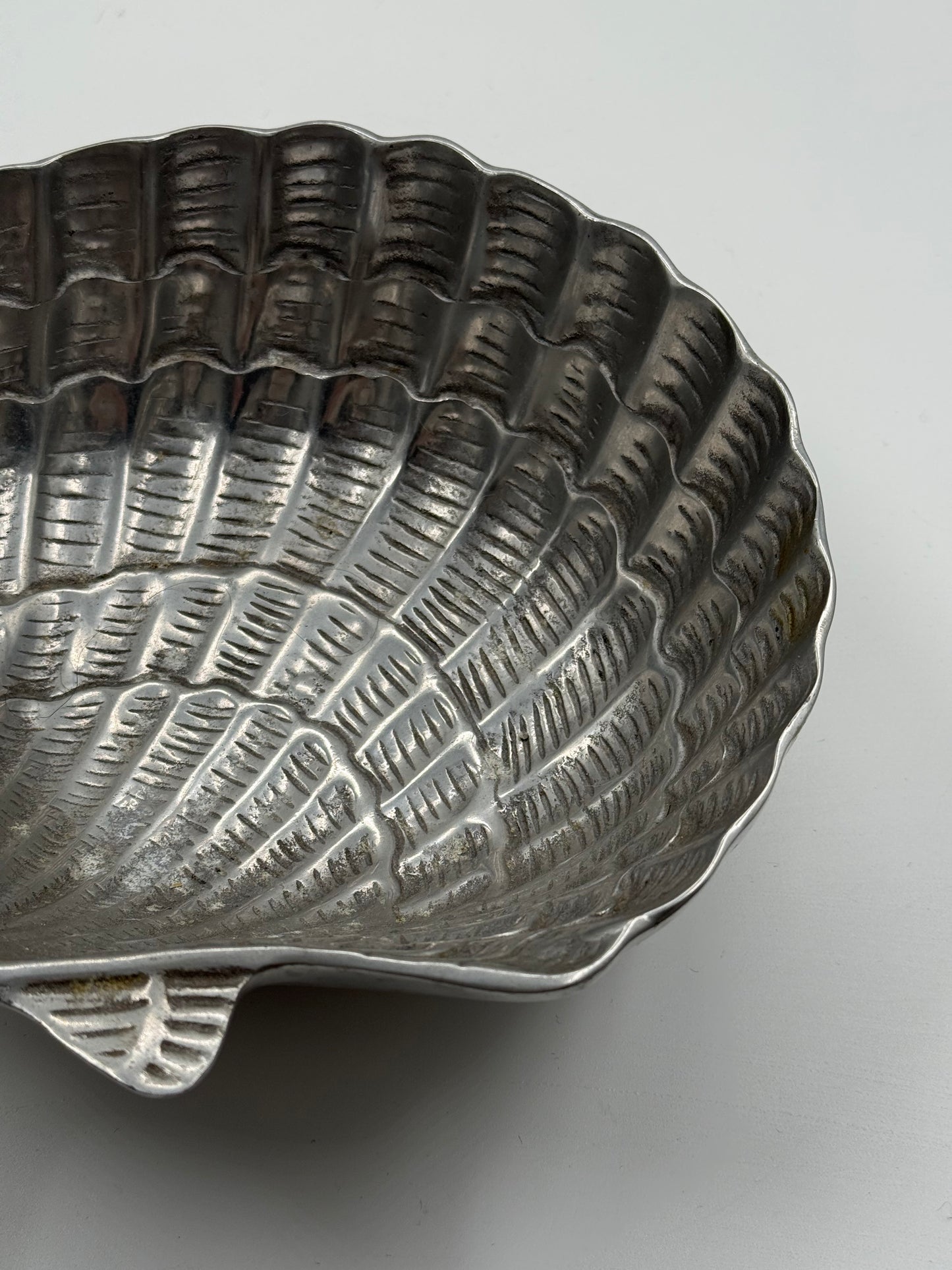 Shell Shaped Aluminum Bowl Organic Modern Style