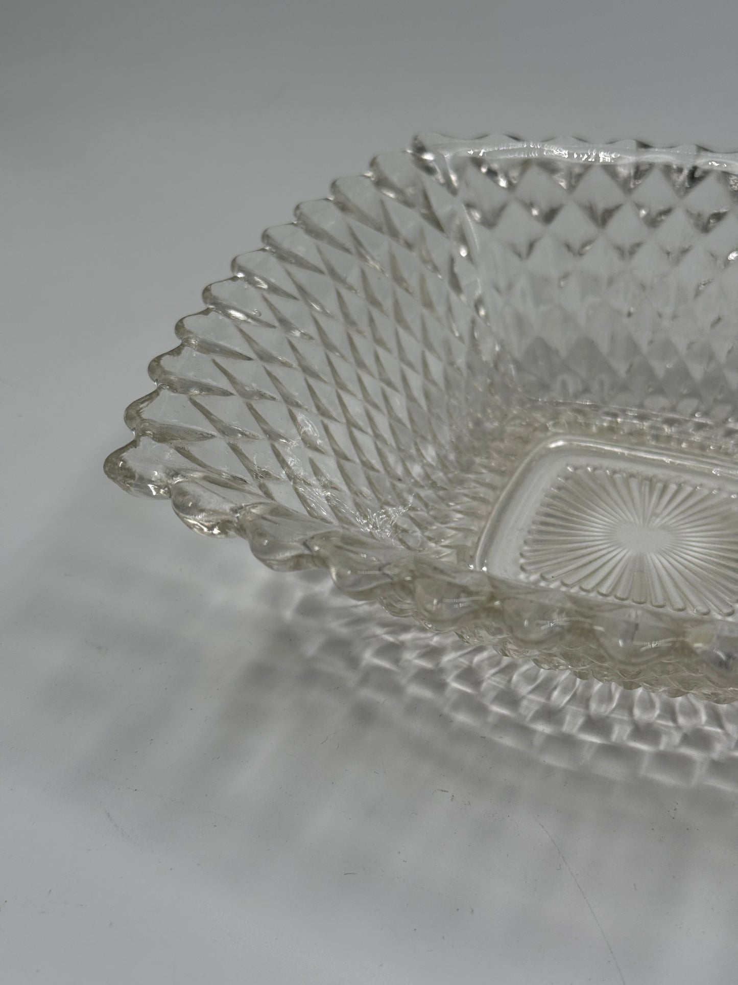 Diamond Cut Glass Bowl