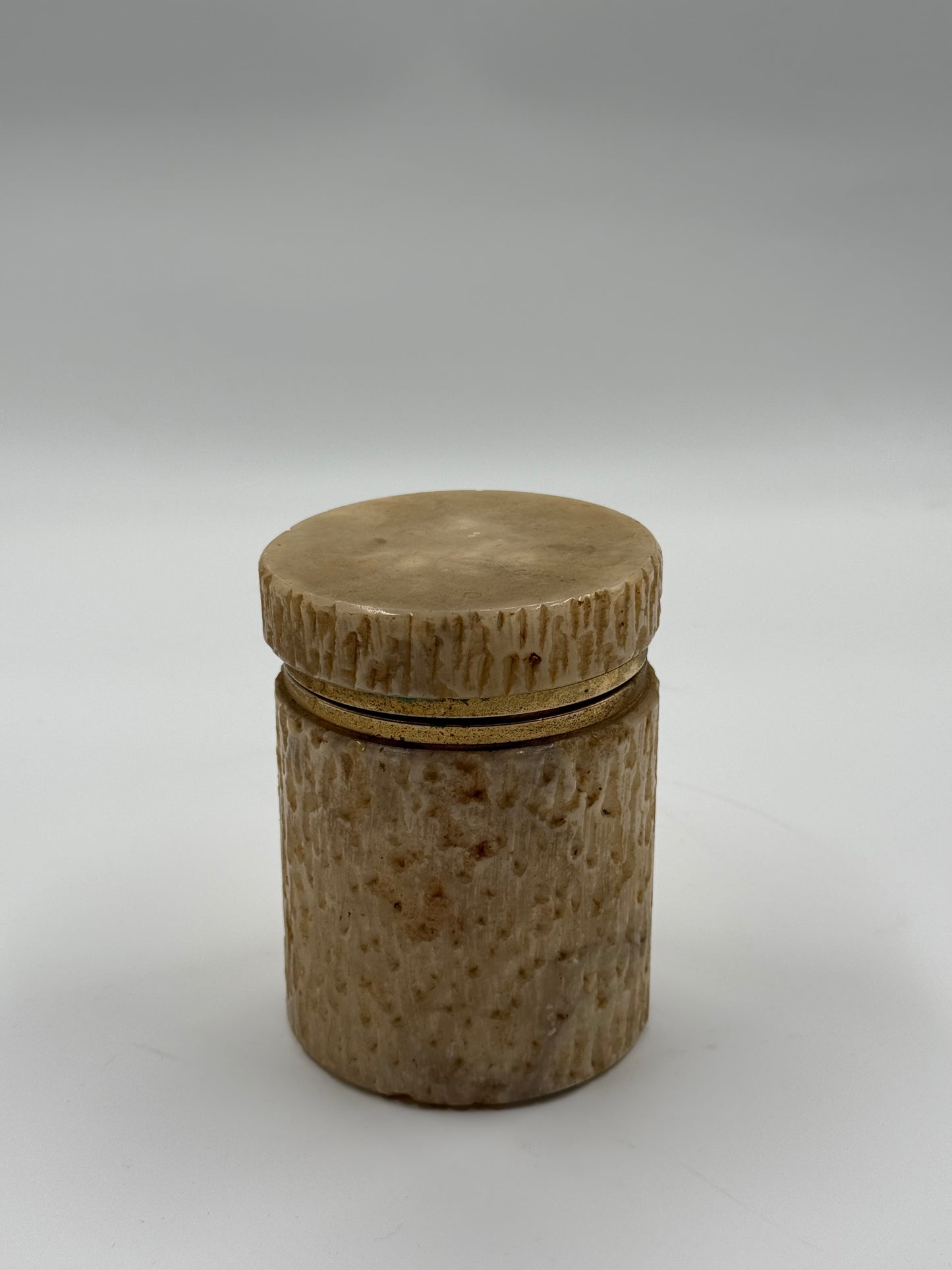 Carved Trinket Box Gold-Trimmed Lid