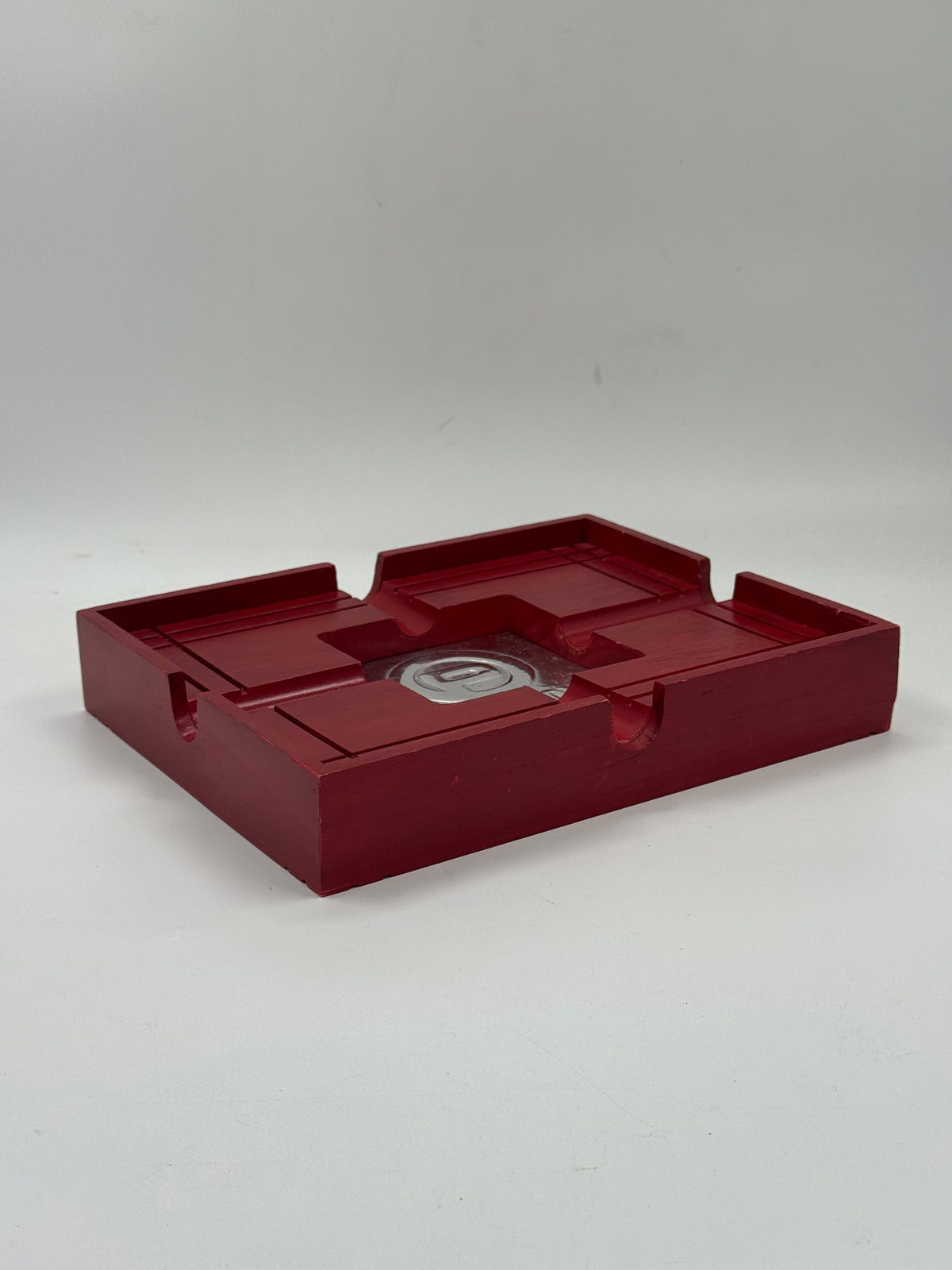 Red Wood Cigar Ashtray, "Plasencia" Branded