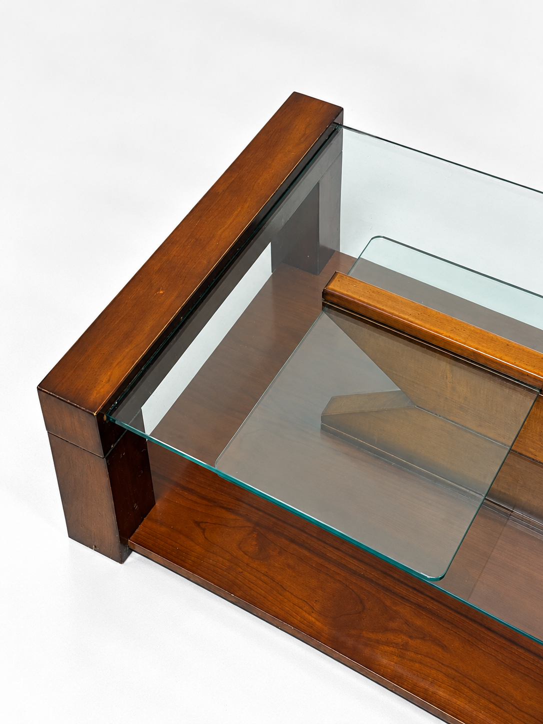 Wood & Glass Coffee Table, 1980s