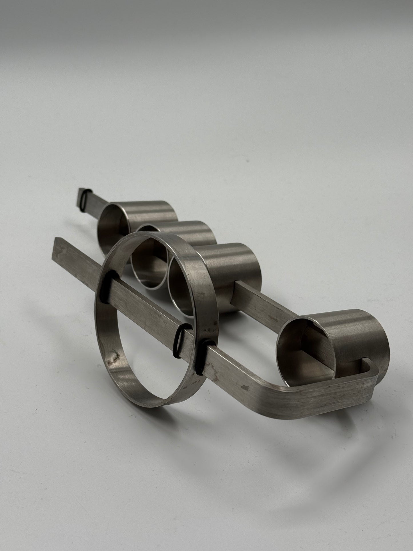 Brutalist Steel Candle Holder Modular Industrial Design (c. 1970s)