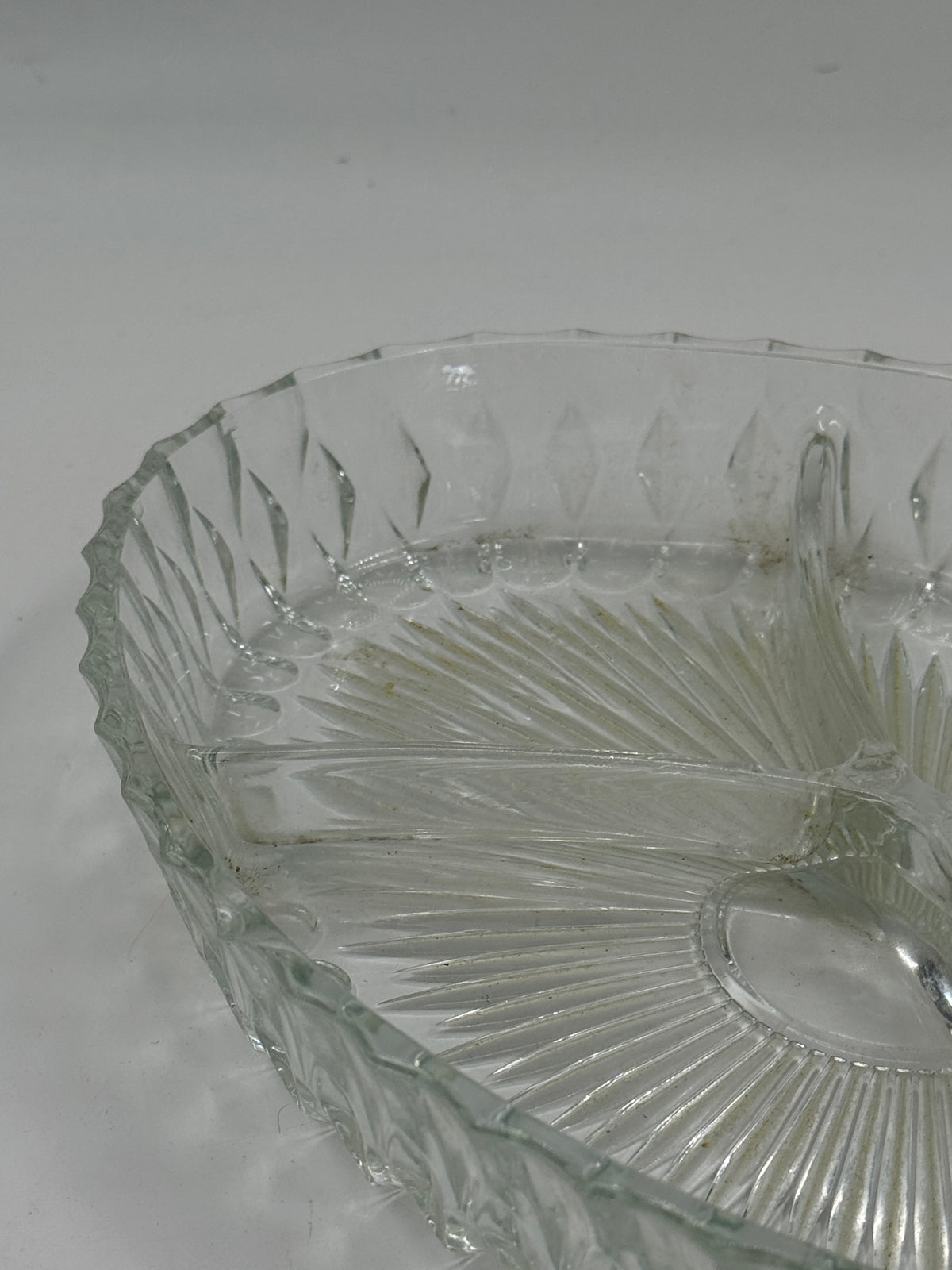 Vintage Pressed Glass Sectioned Relish Dish