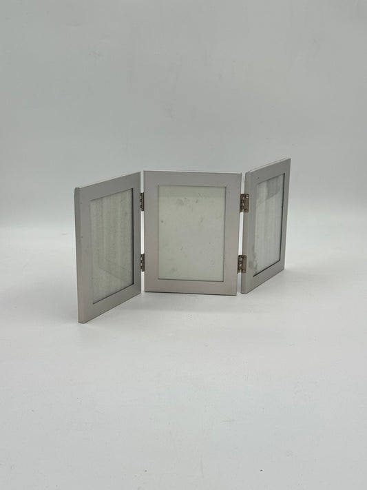 Brushed Aluminium Triptych Photo Frame