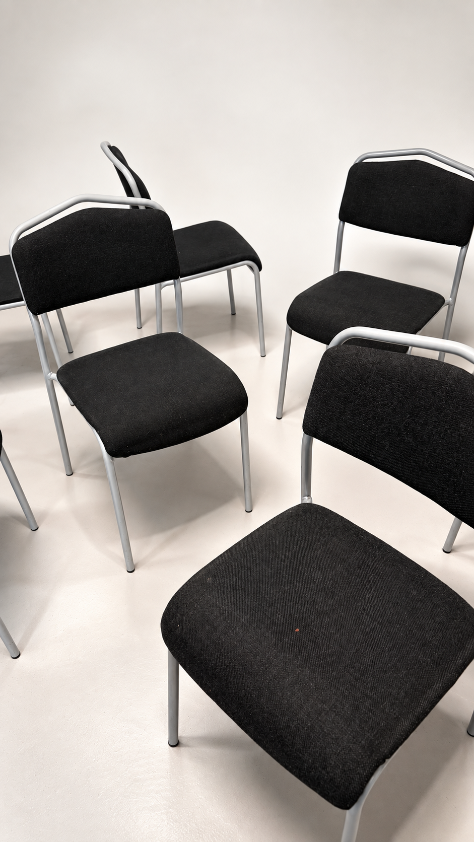 Grey Steel & Black Fabric Chair
