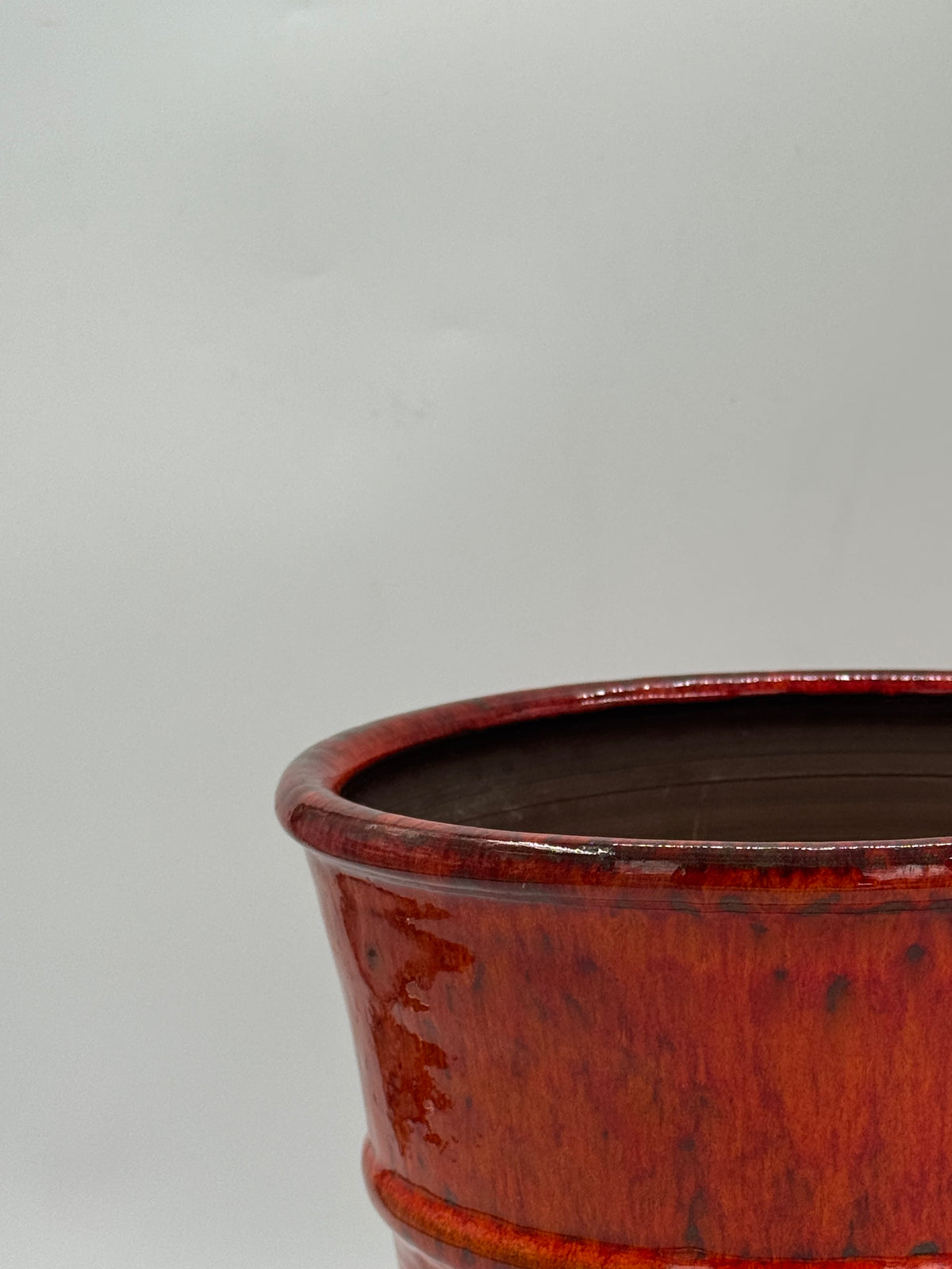 Vintage Studio Ceramic Vase, Red Drip Glaze, Signed "Pot Aardig"