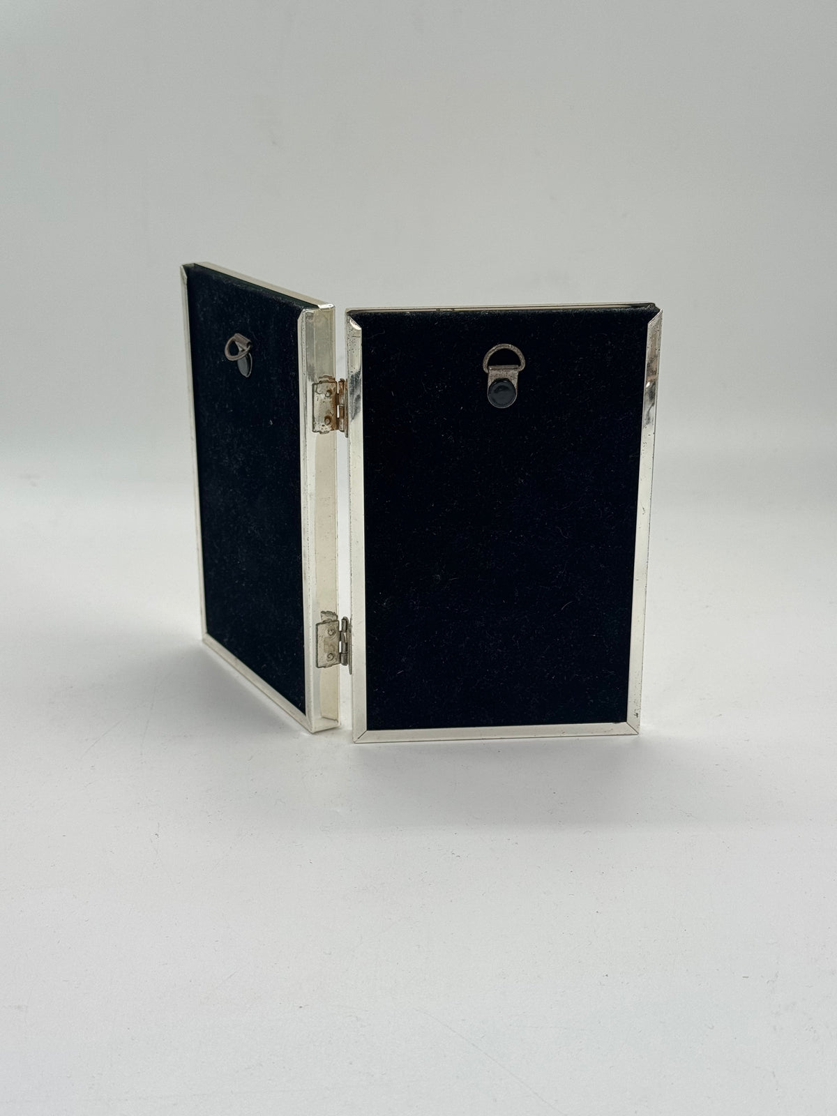Vintage Silver-Plated Double Photo Frame, Hinged Book-Style