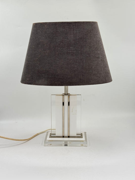 Lucite & Brass Table Lamp