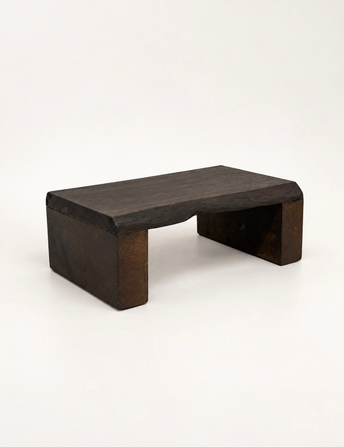 Solid Ethiopian Wood Waterfall Coffee Table with Live-Edge Front