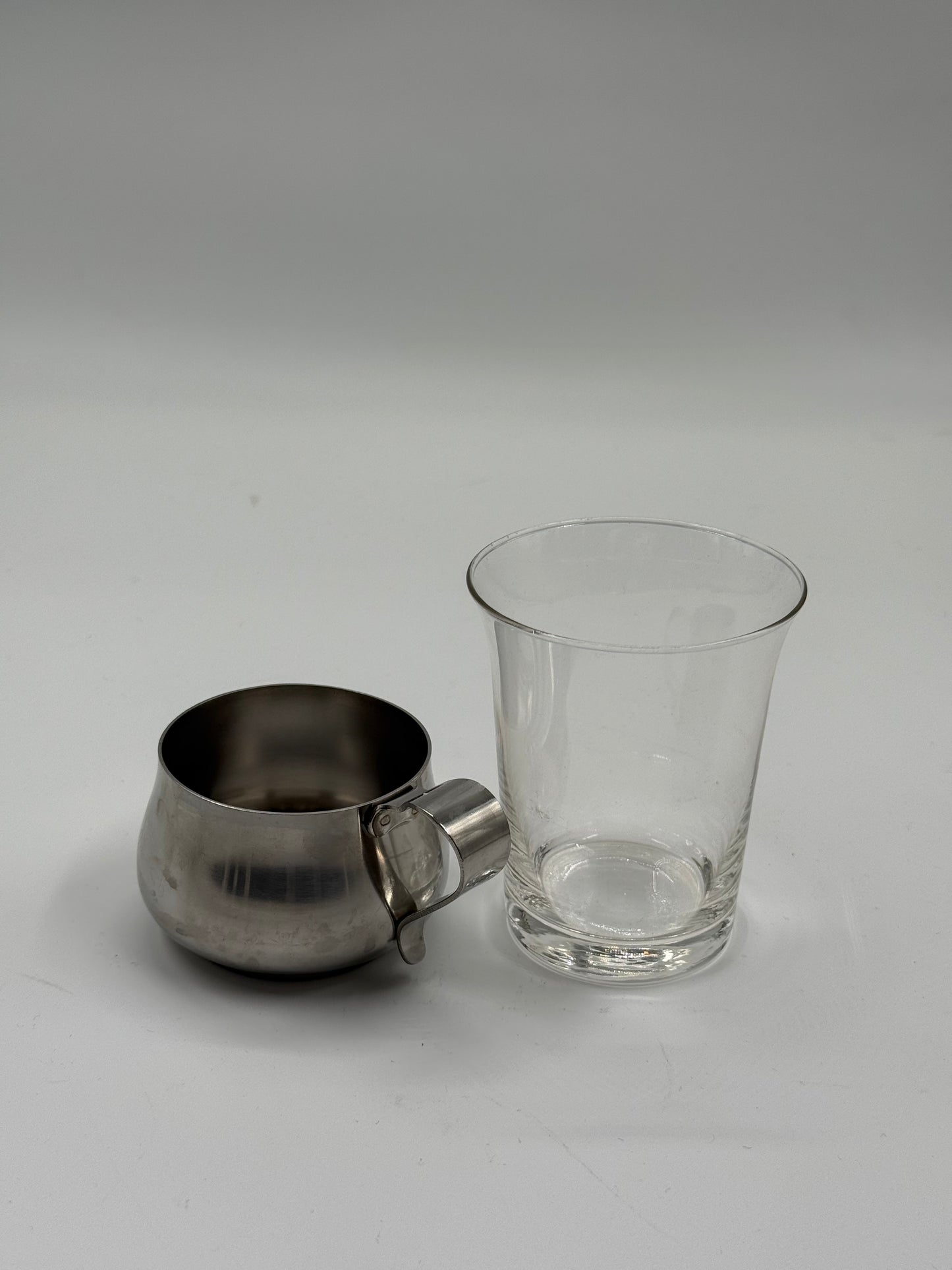 Curved Steel Tea Glasses Organic Minimalism (Set of Four)