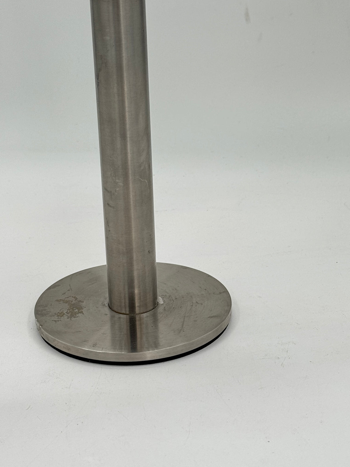 Modern Brushed Steel Three-Branch Candelabra