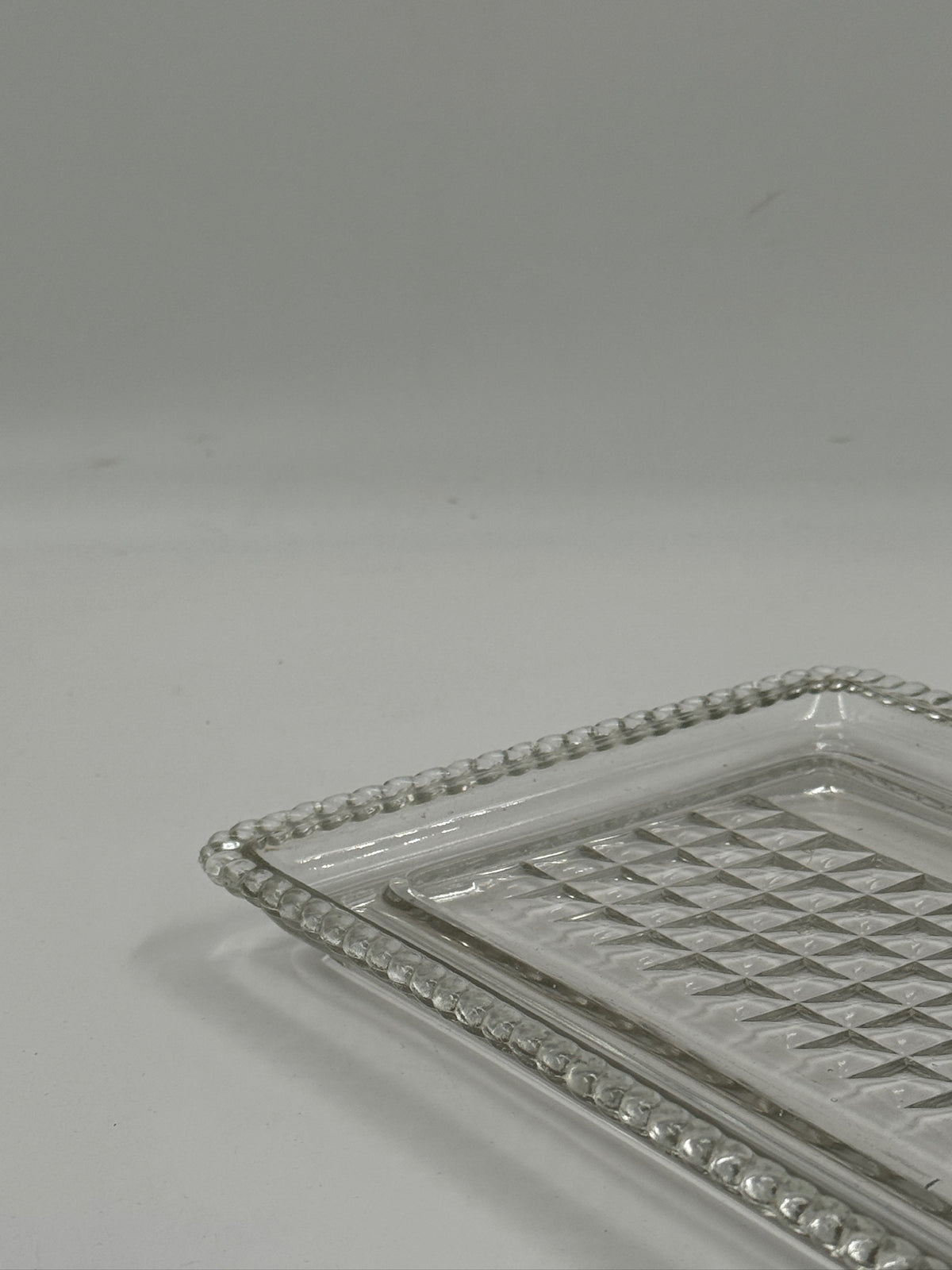 Vintage Pressed Glass Vanity Tray with Rope-Twist Edge