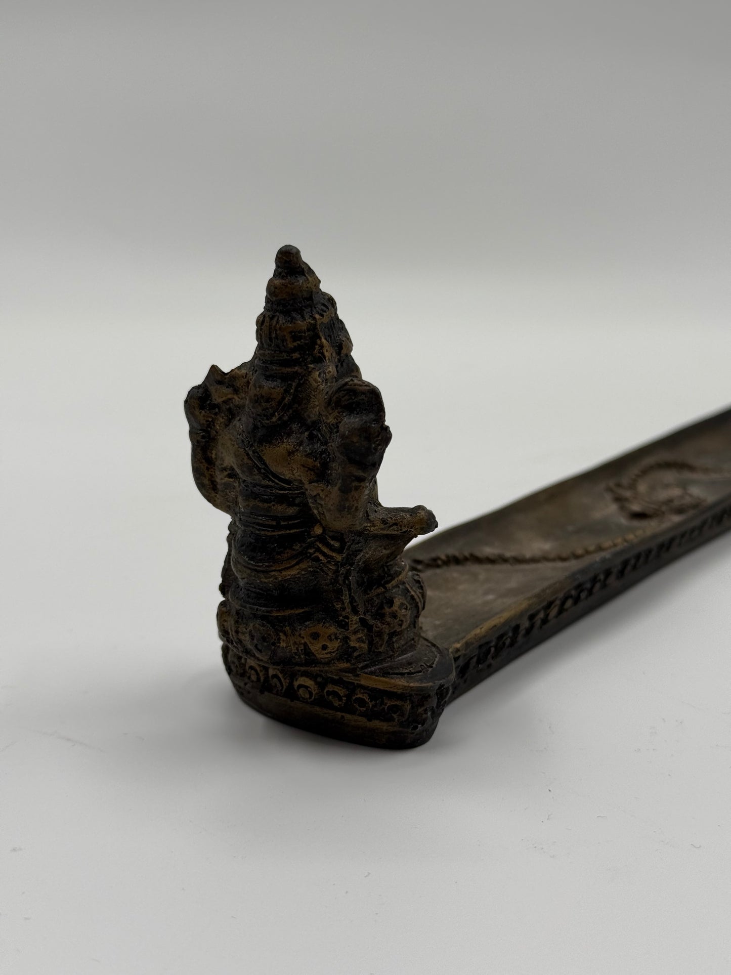 Ganesh Incense Holder Patinated Detail
