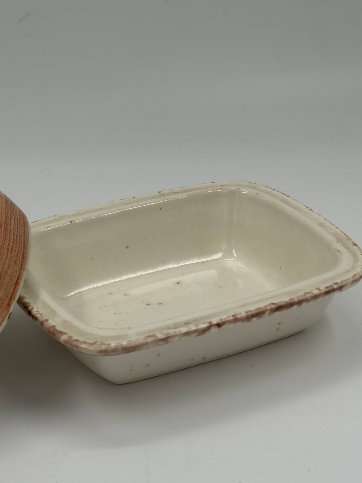 Vintage Gien Ceramic Covered Butter Dish, Vésuve Pattern