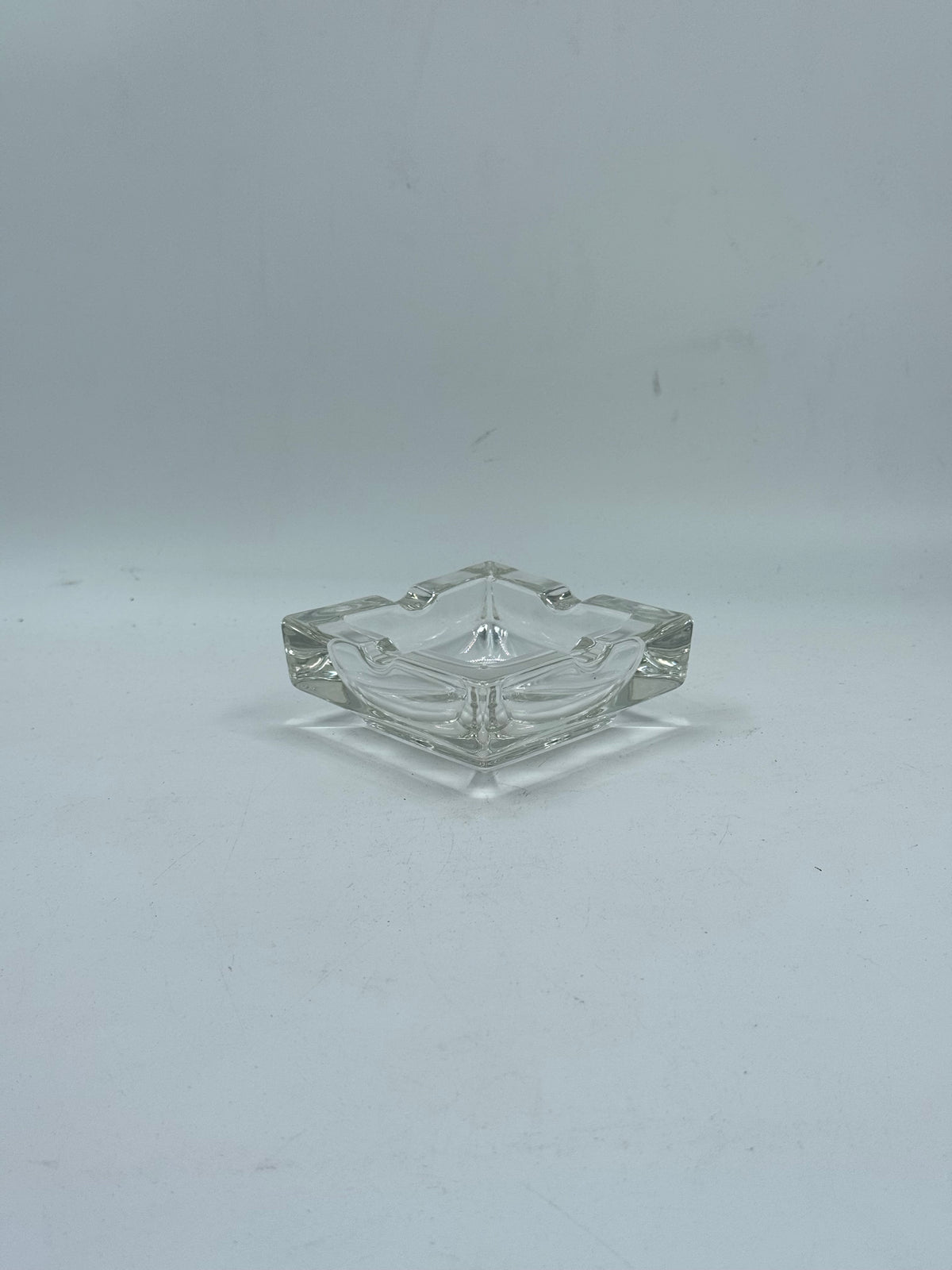 Vintage Rectangular Glass Ashtray, Two-Rest Design