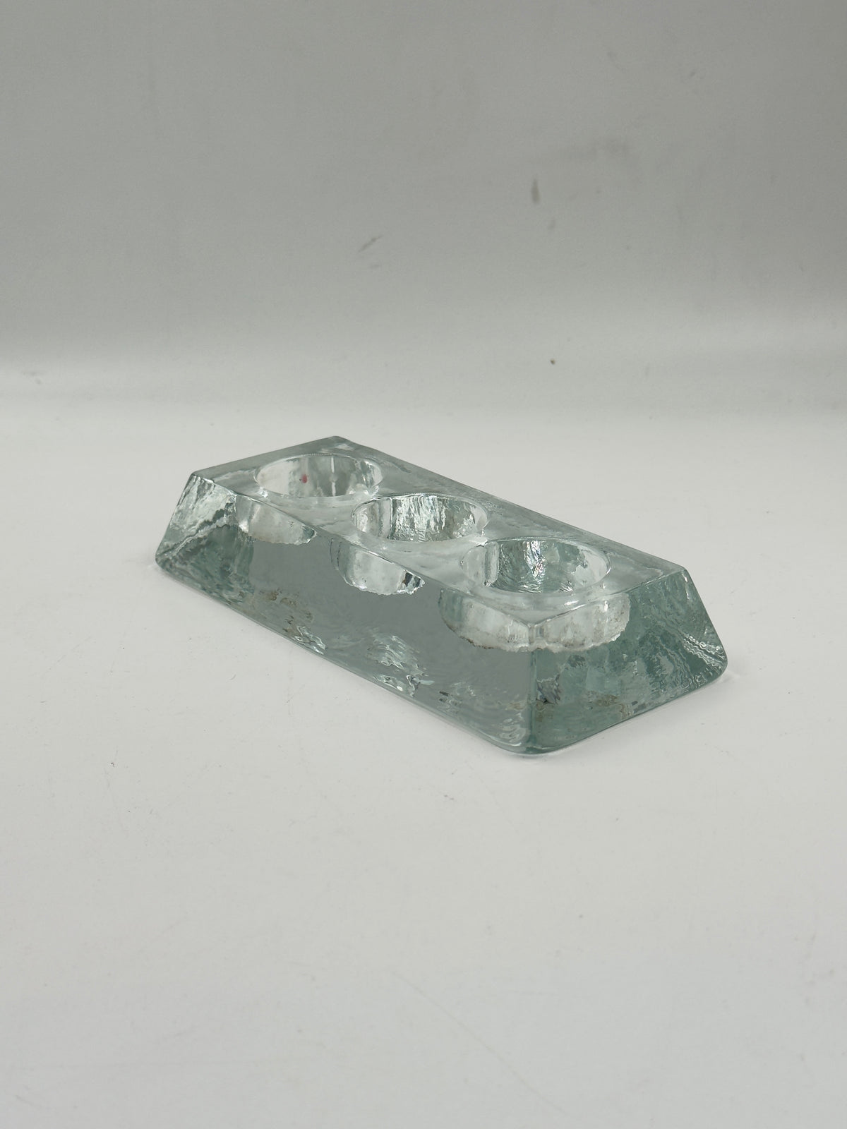 Vintage Solid Glass Three-Light Tealight Holder