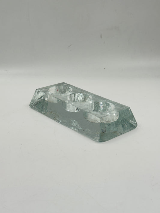 Glass Three-Light Tealight Holder