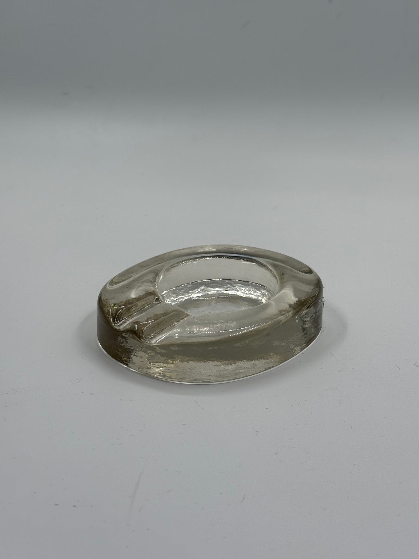 Smoked Glass Ashtray Minimalist Design, 1970s