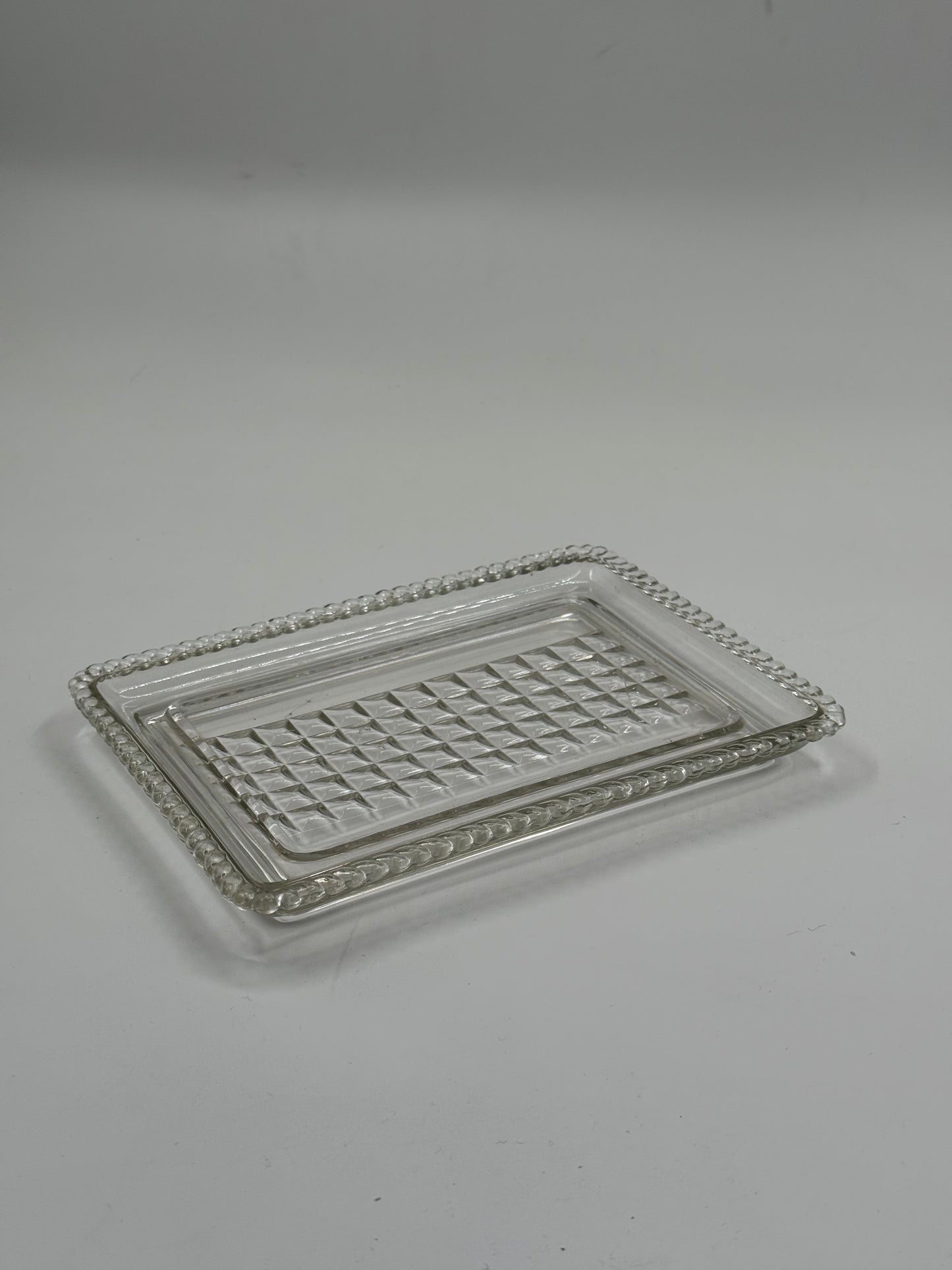 Vintage textured glass tray