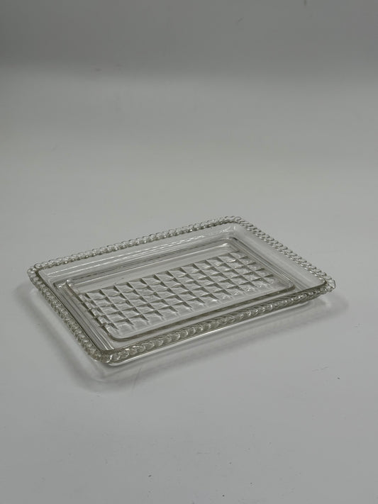 Vintage textured glass tray