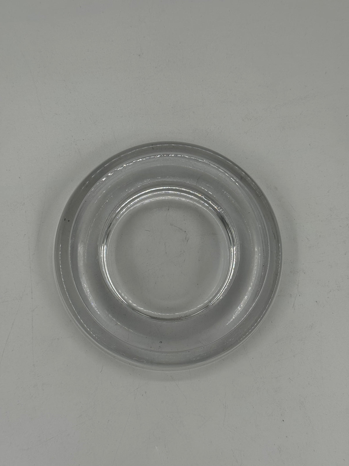 Vintage Clear Glass Catchall Dish, Stepped Design