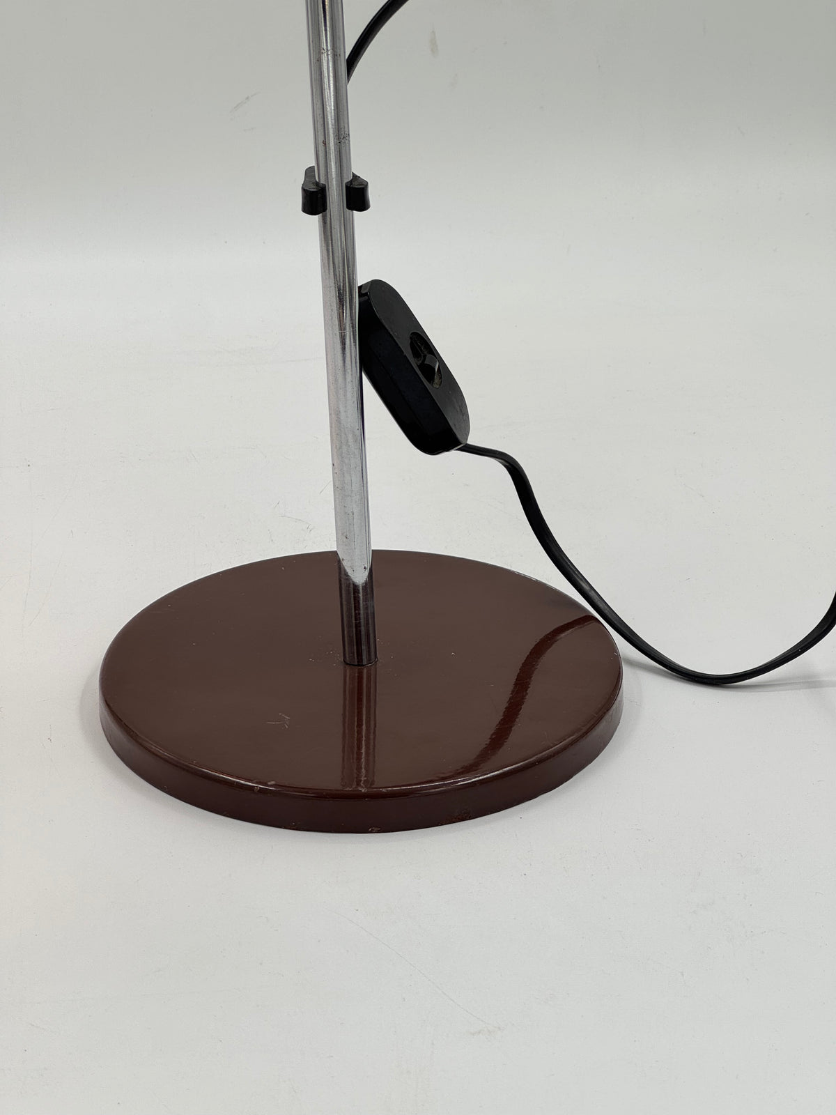 Stralux SZ 21 Desk Lamp, Brown Lacquer & Chrome, 1970s