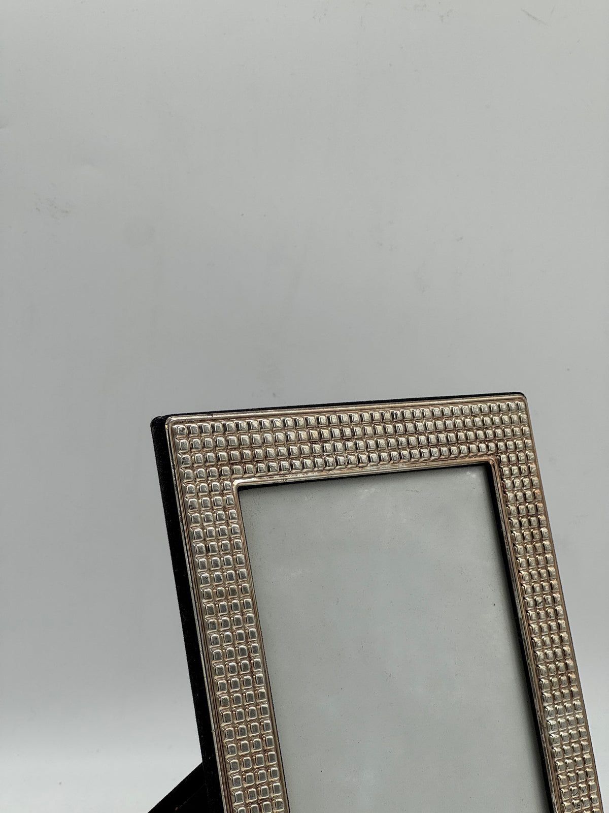 Embossed Grid Silver-Tone Photo Frame