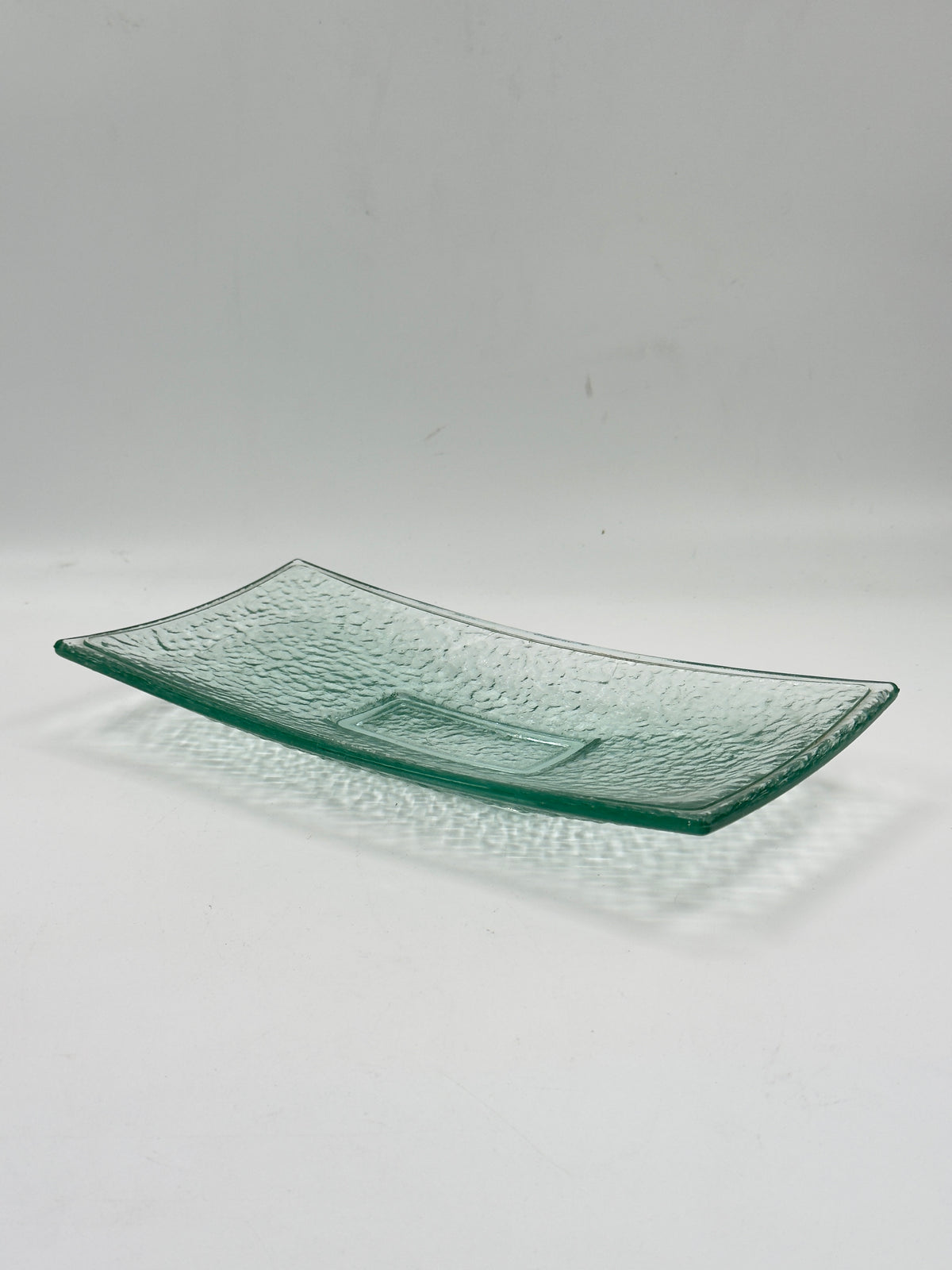 Vintage Textured Glass Catchall Tray