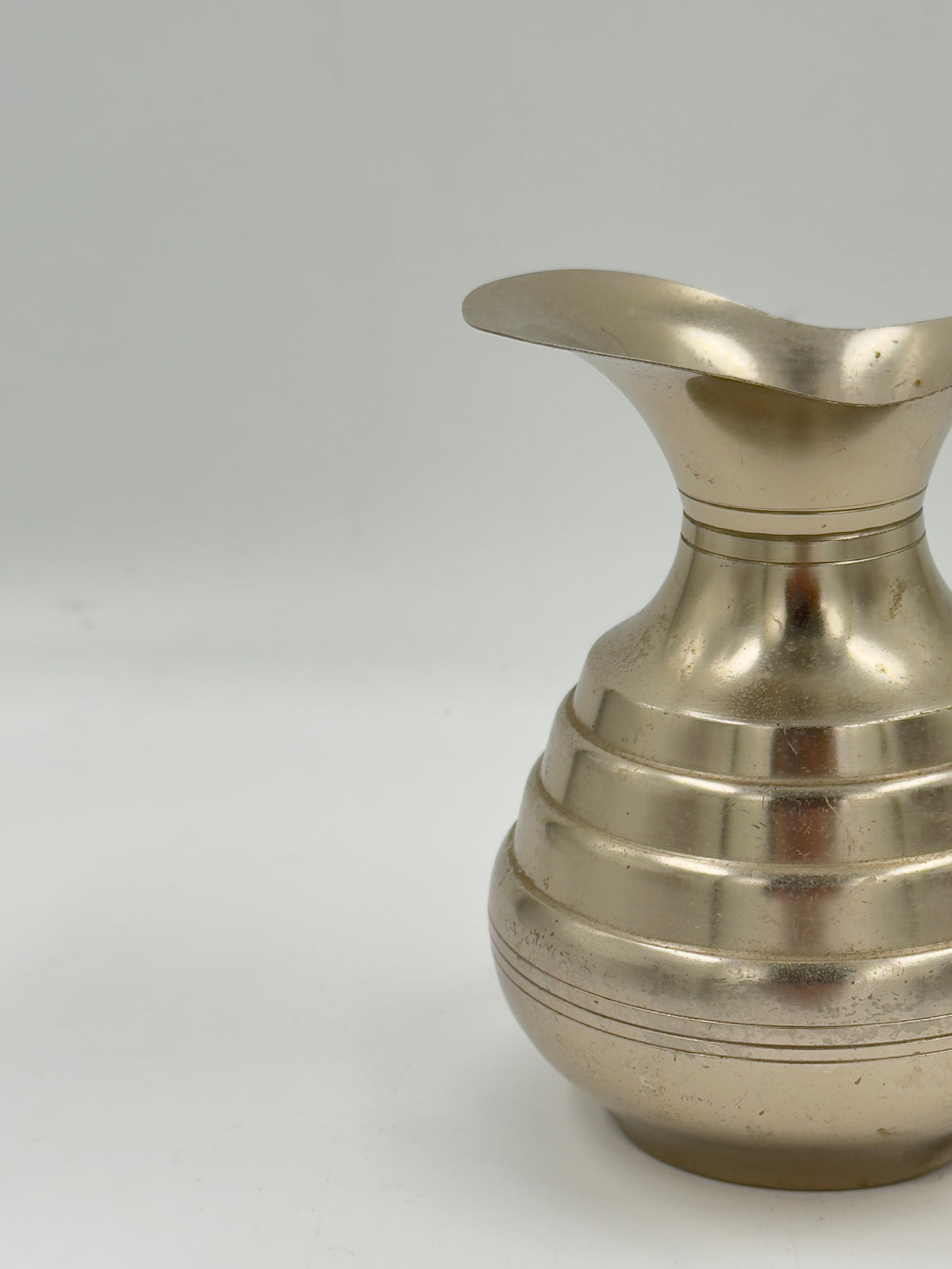 Vintage Silver-Plated Ribbed Beehive Pitcher, Art Deco Style