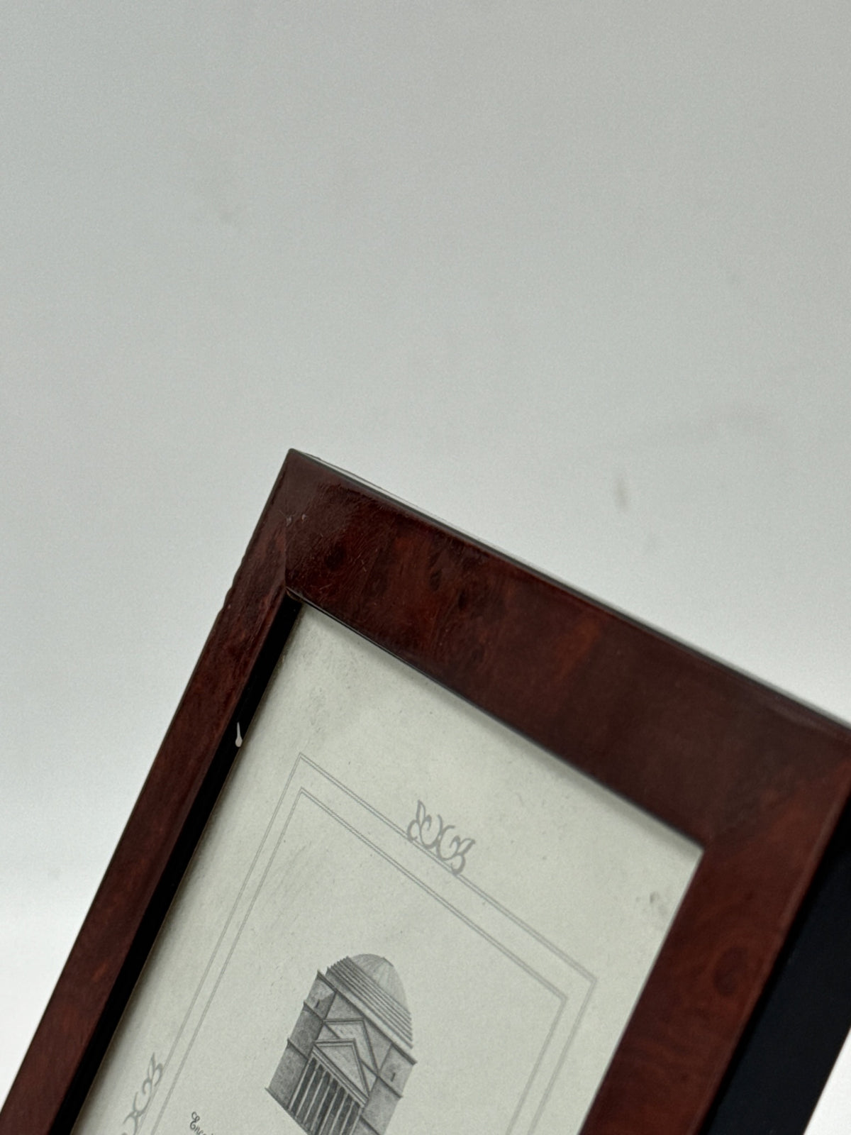 Vintage Burl Wood Picture Frame with Easel Back