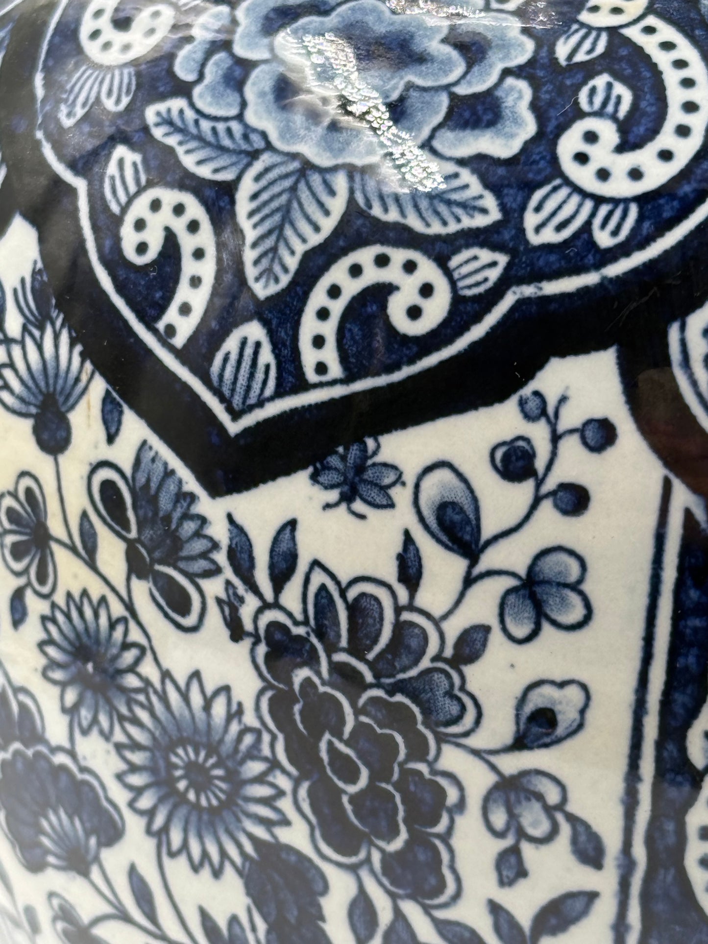 Blue White Delft Vase Floral Panels