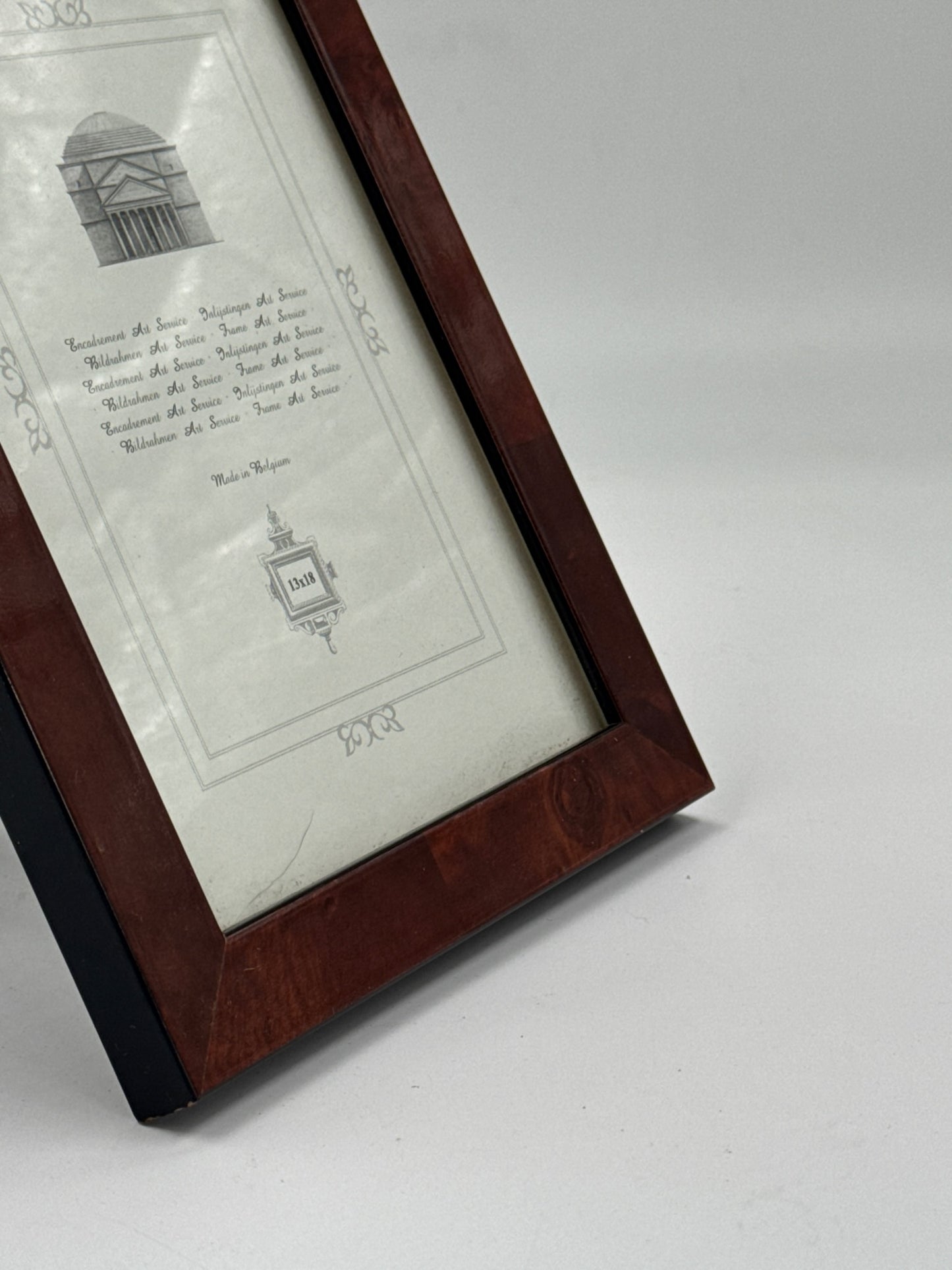 Vintage Burl Wood Picture Frame with Easel Back