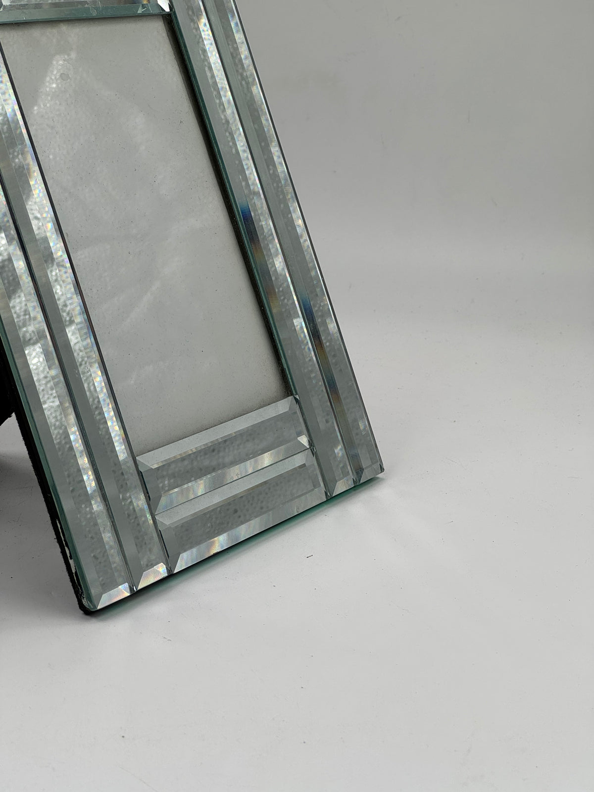 Vintage Faceted Mirror-Glass Picture Frame