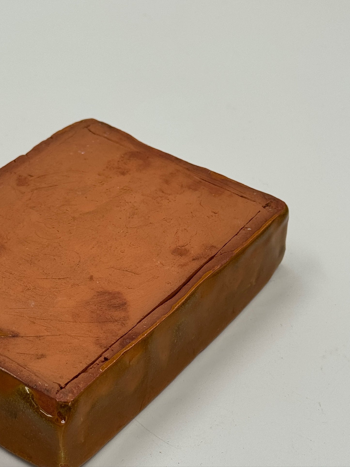Vintage Amber Glazed Ceramic Catchall Dish