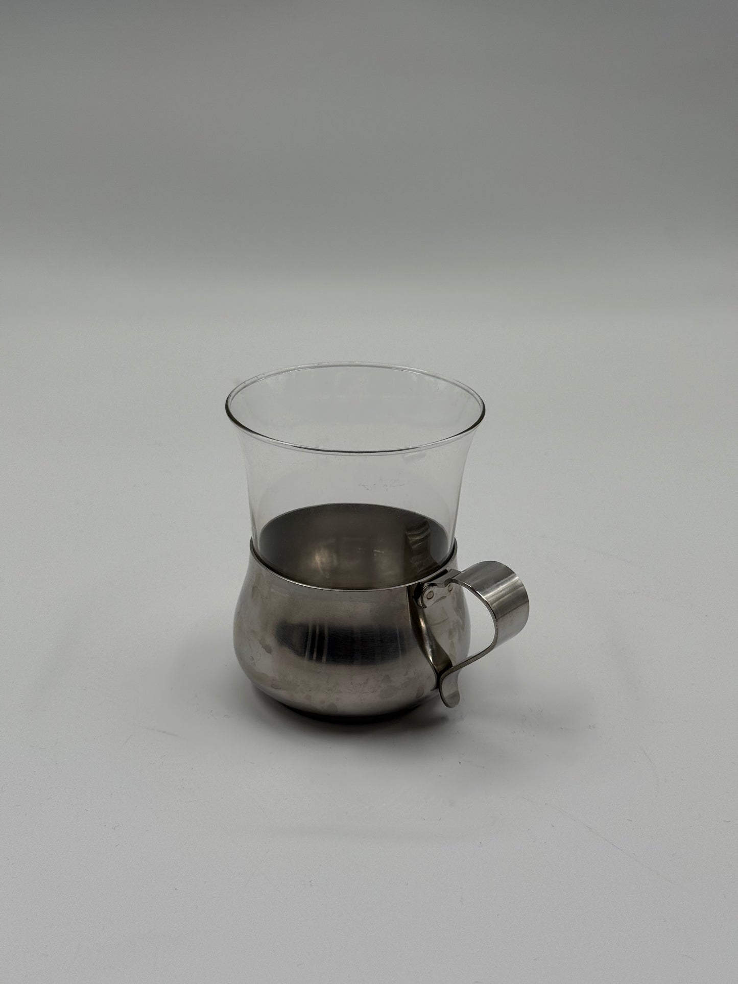 Curved Steel Tea Glasses Organic Minimalism (Set of Four)