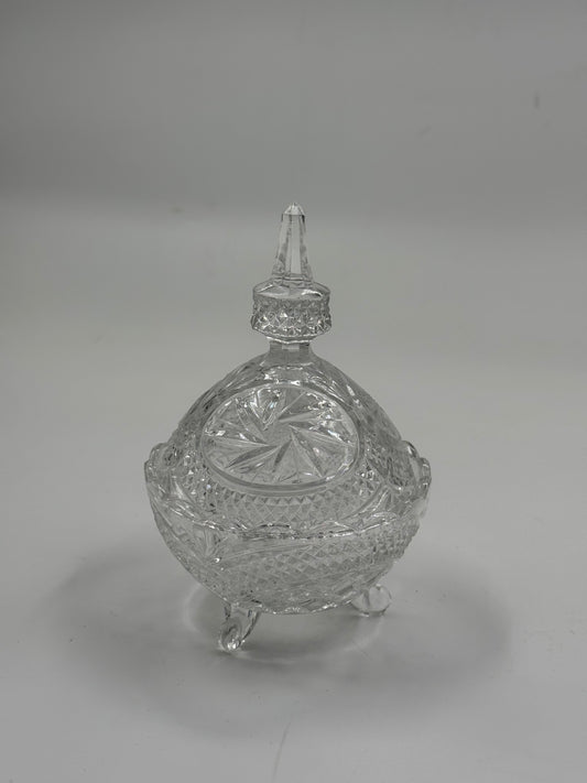 Vintage Cut Crystal bowl with Lid