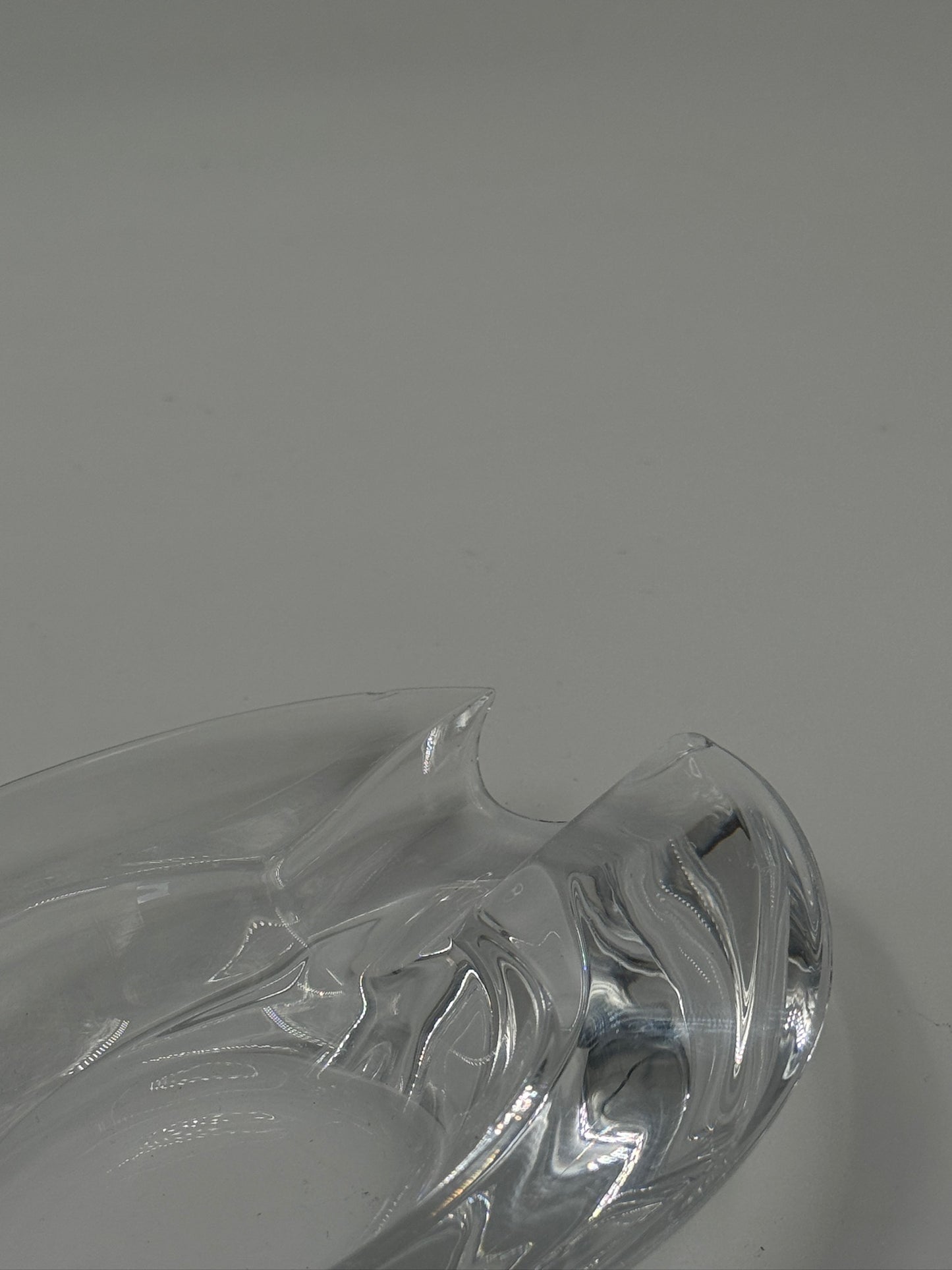 Vintage Crystal Glass Oval Ashtray